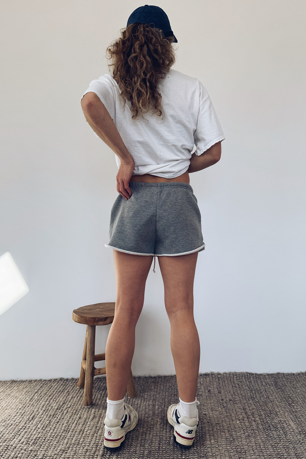 Gray Melange Mini Shorts