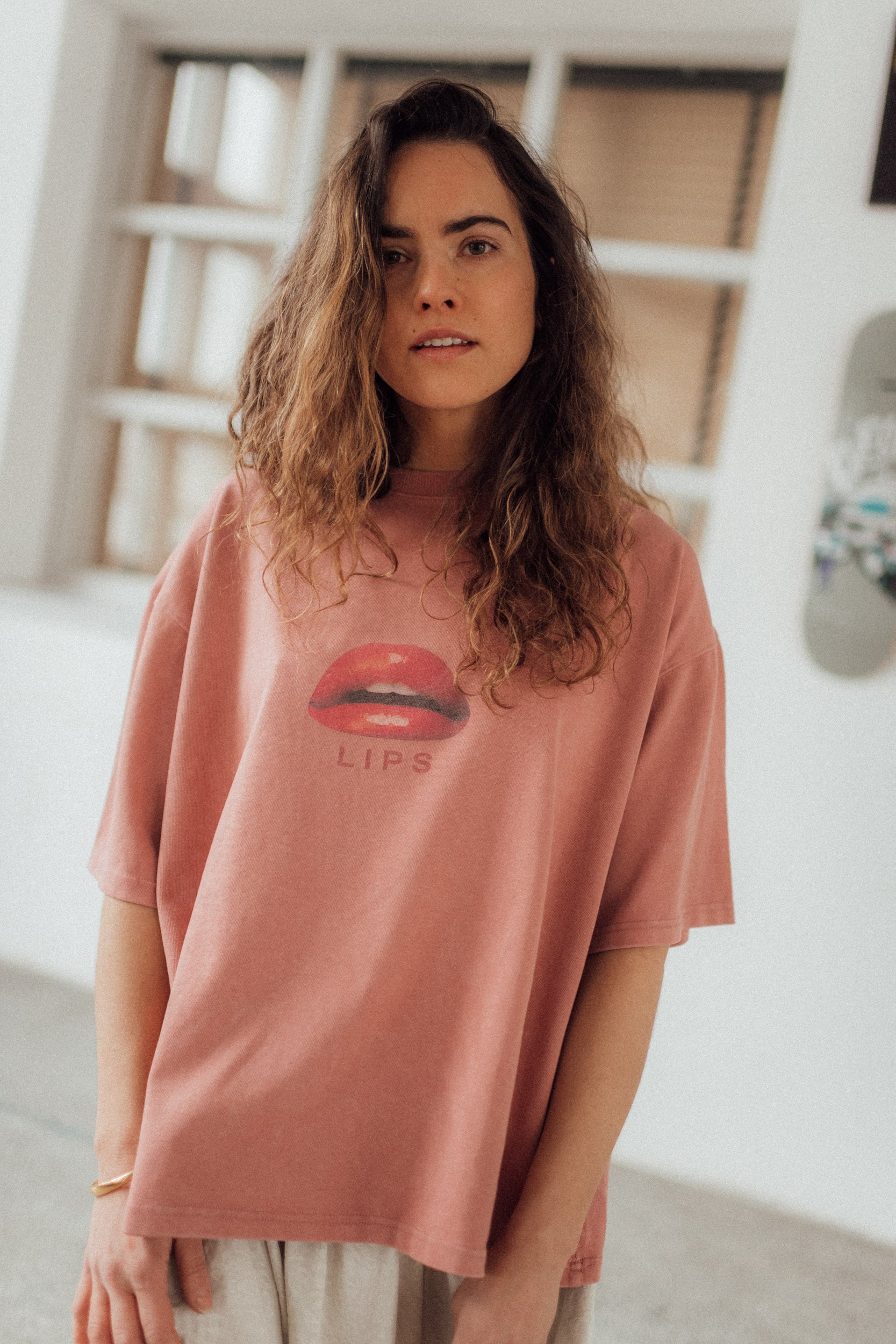 Bronx Light Pink Heavy LIPS T-shirt