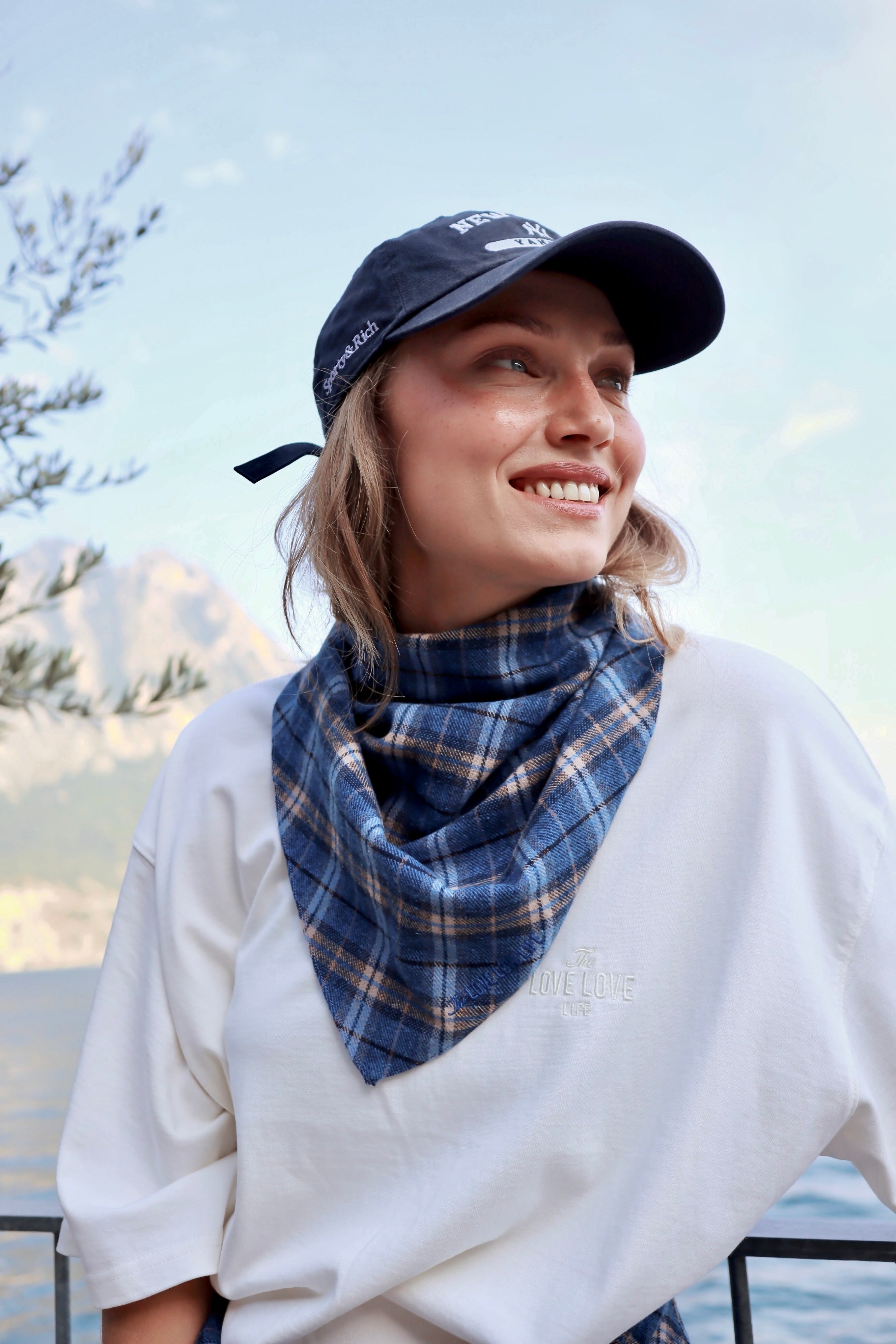Schal Tamo Blue & Beige Plaid - 2