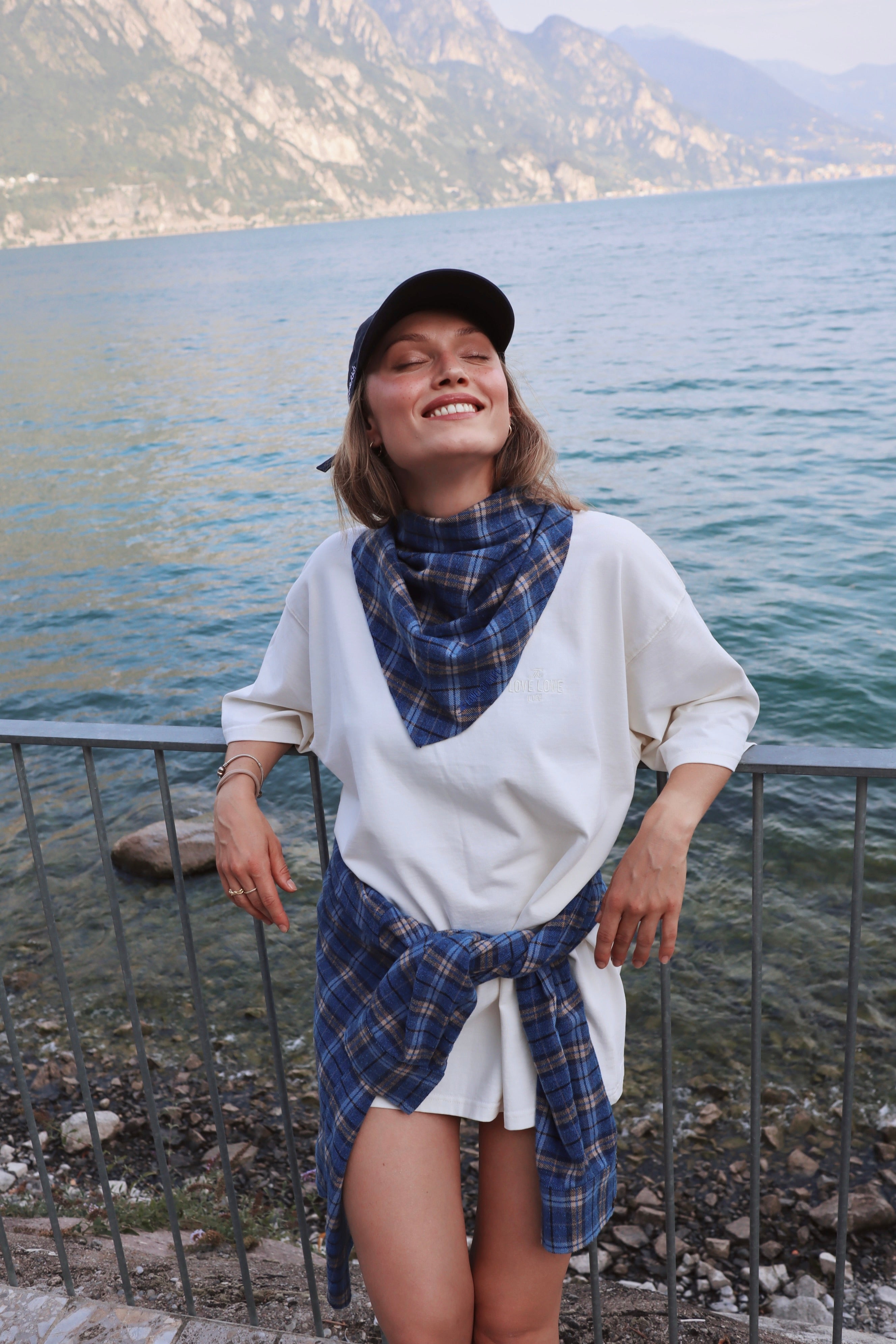 Schal Tamo Blue & Beige Plaid - 3