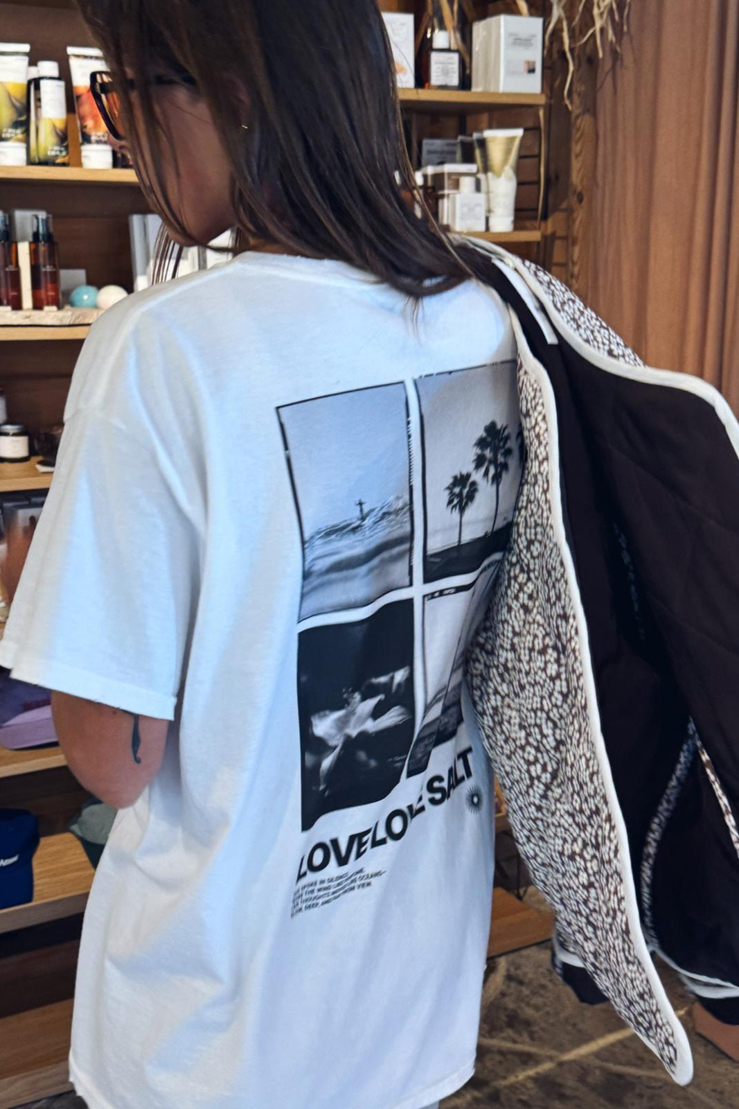 T-shirt Tan White SALT