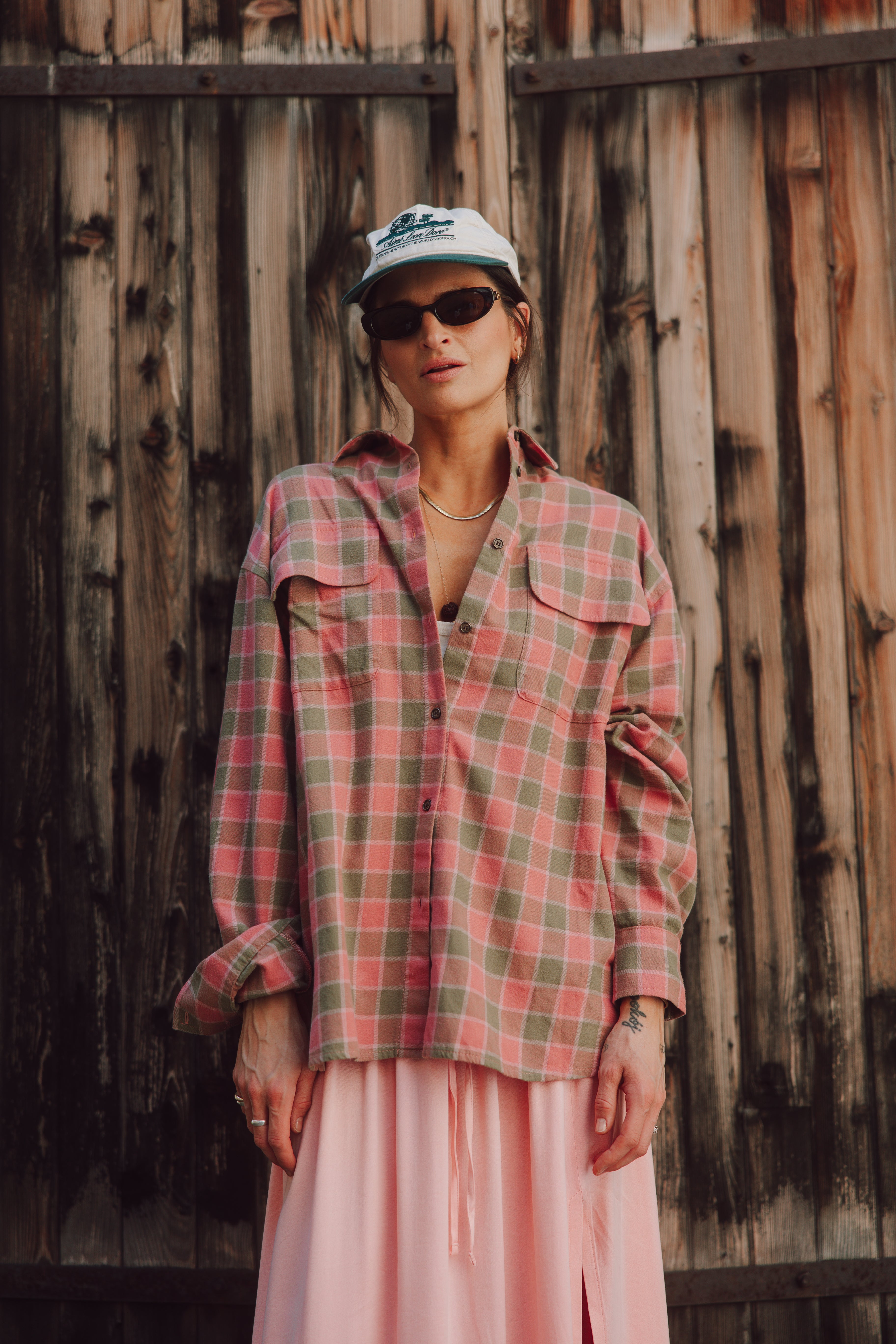 Hemd Misha Pink/Khaki Plaid