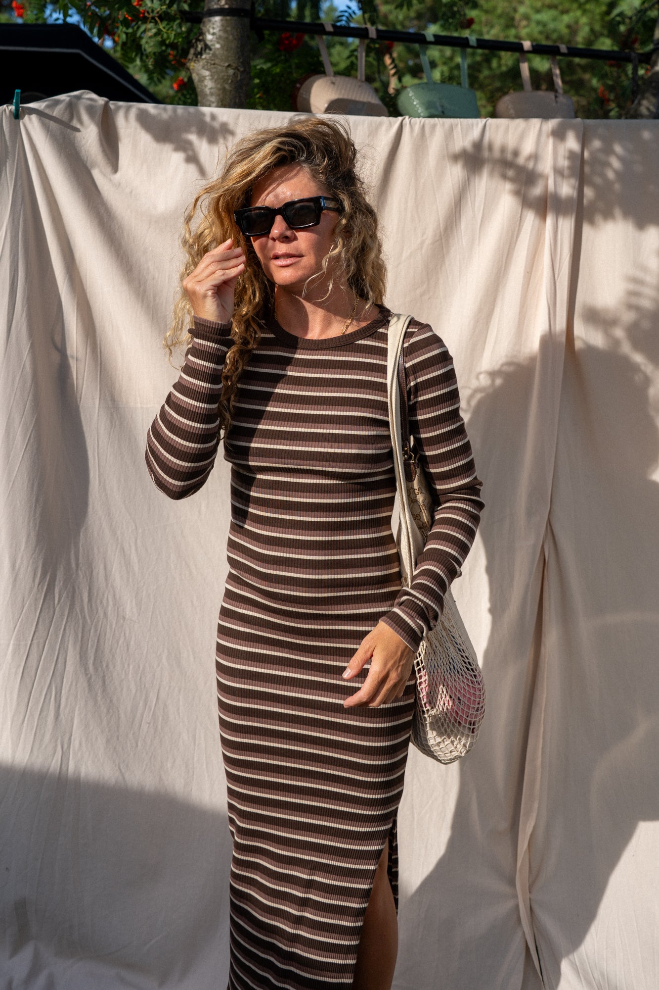 Viktoria Brown Stripes Dress - 21
