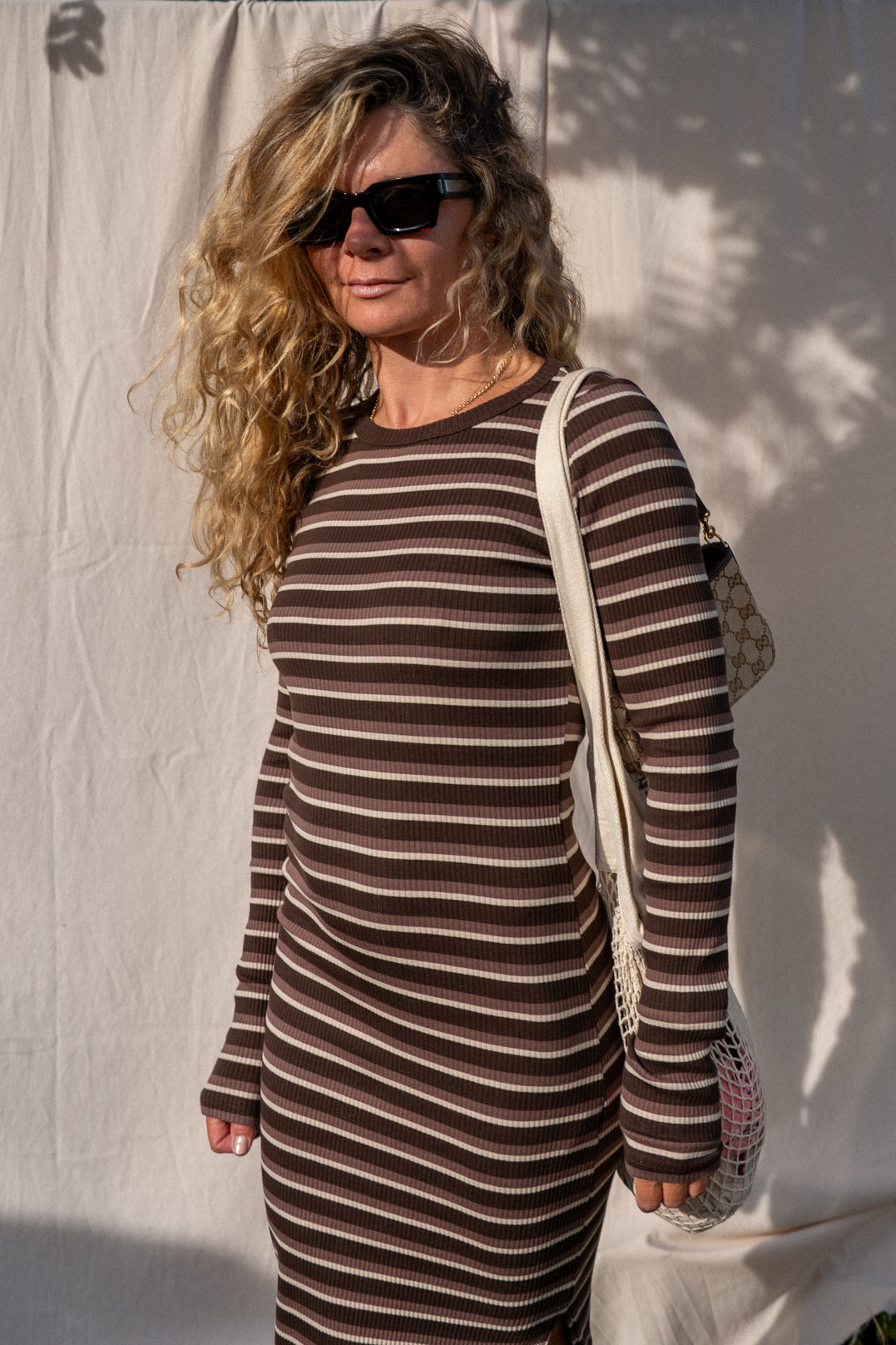 Viktoria Brown Stripes Dress - 3