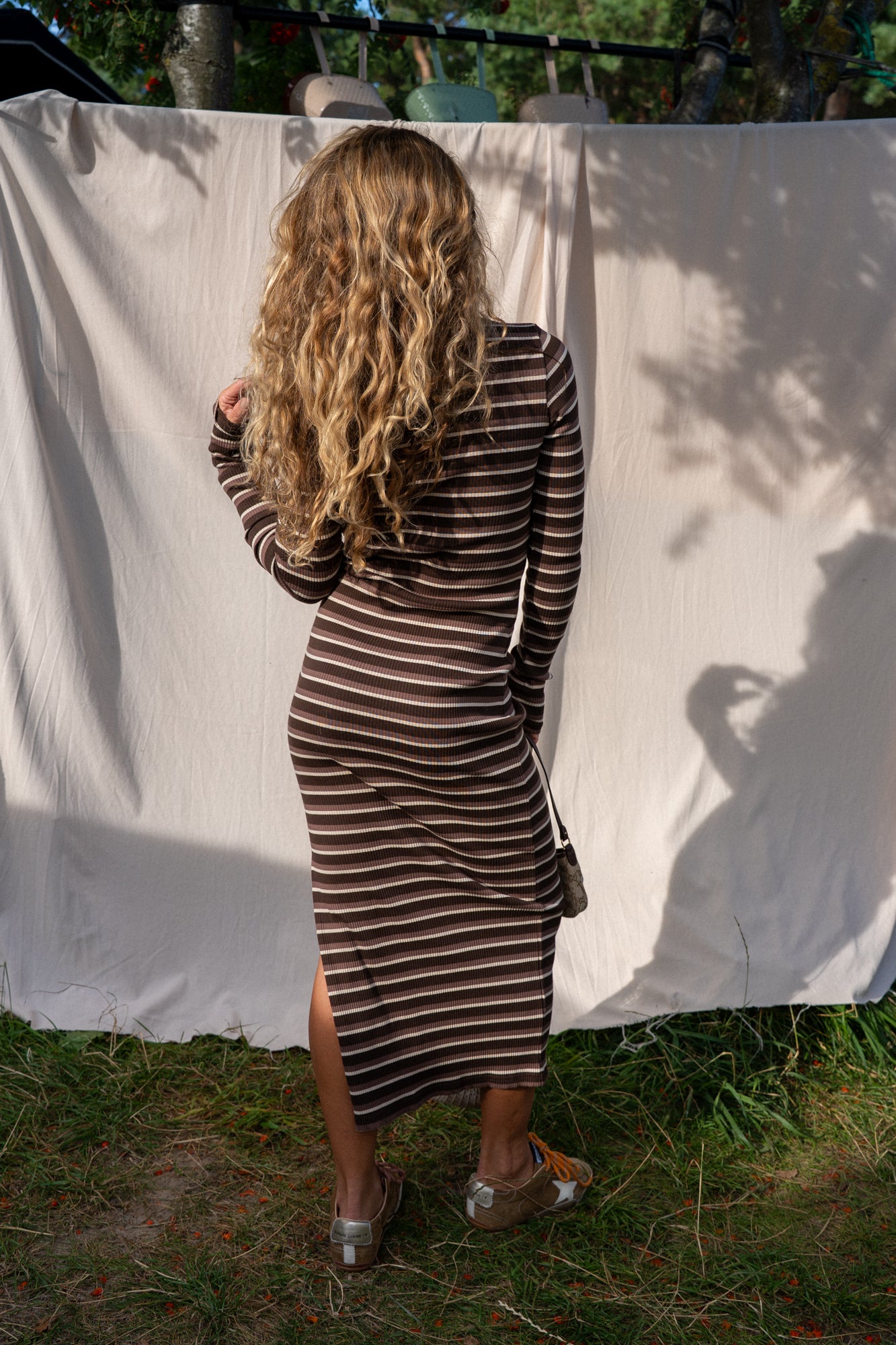 Viktoria Brown Stripes Dress - 7