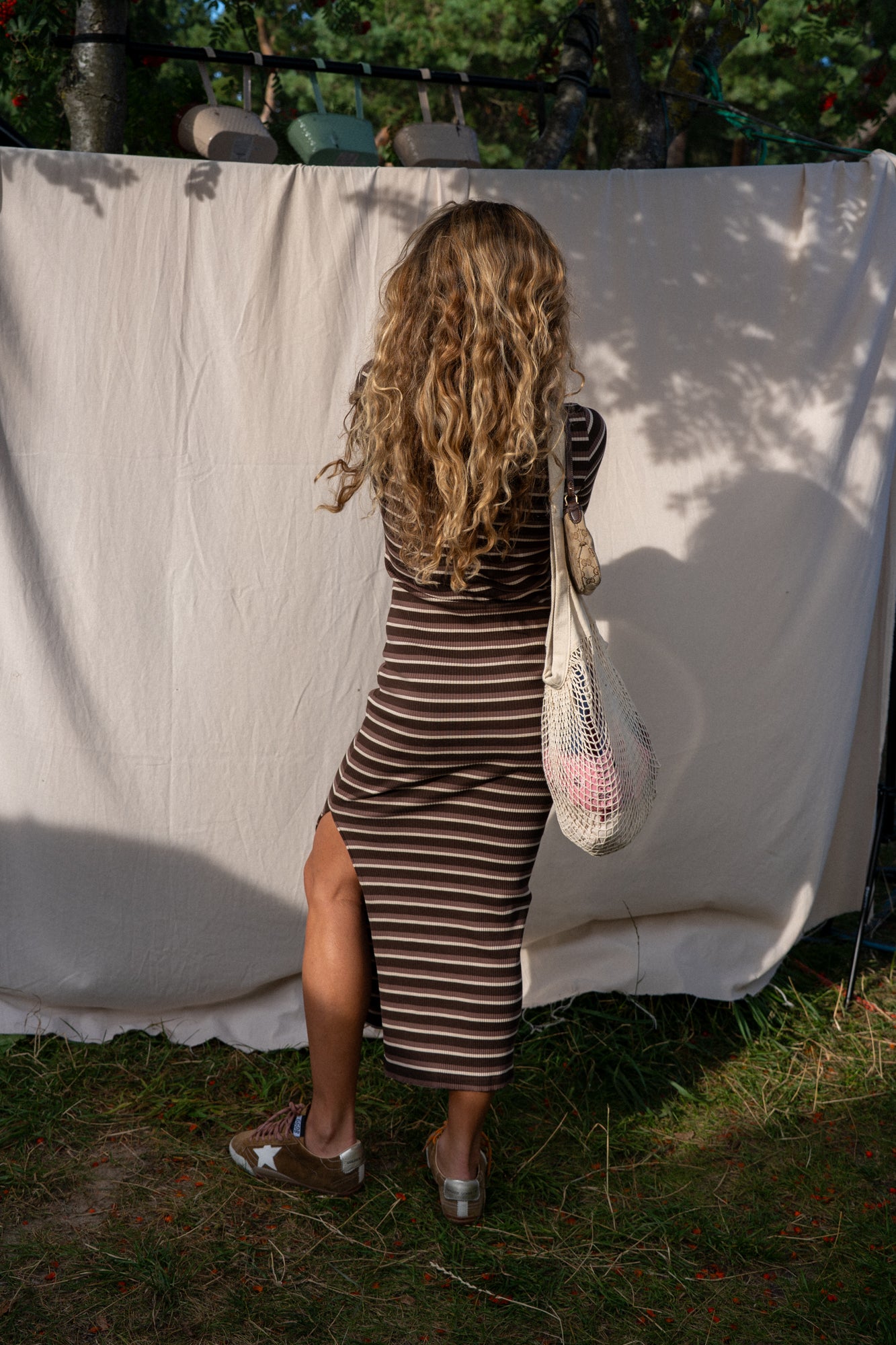 Viktoria Brown Stripes Dress - 6