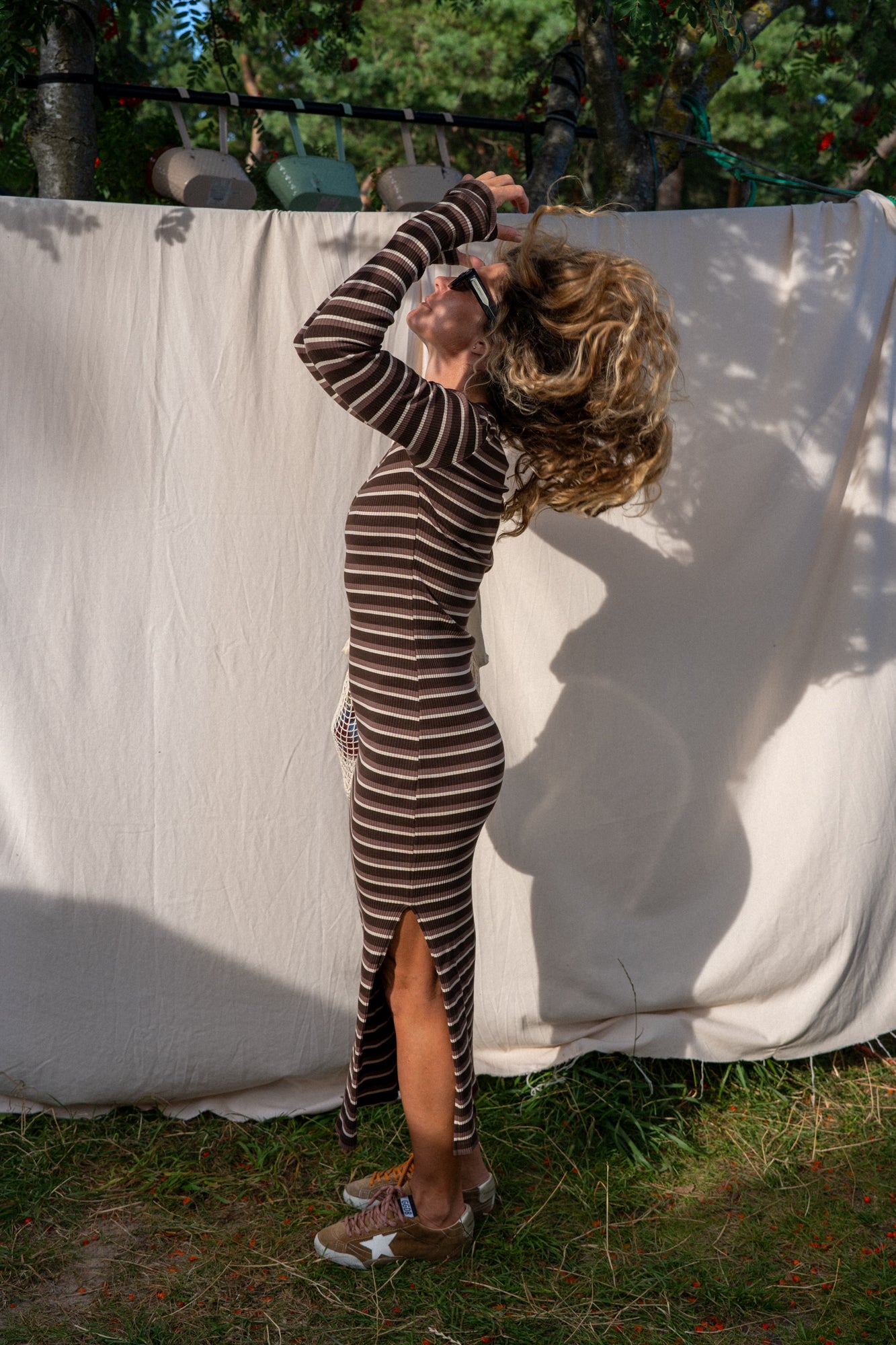Viktoria Brown Stripes Dress - 5