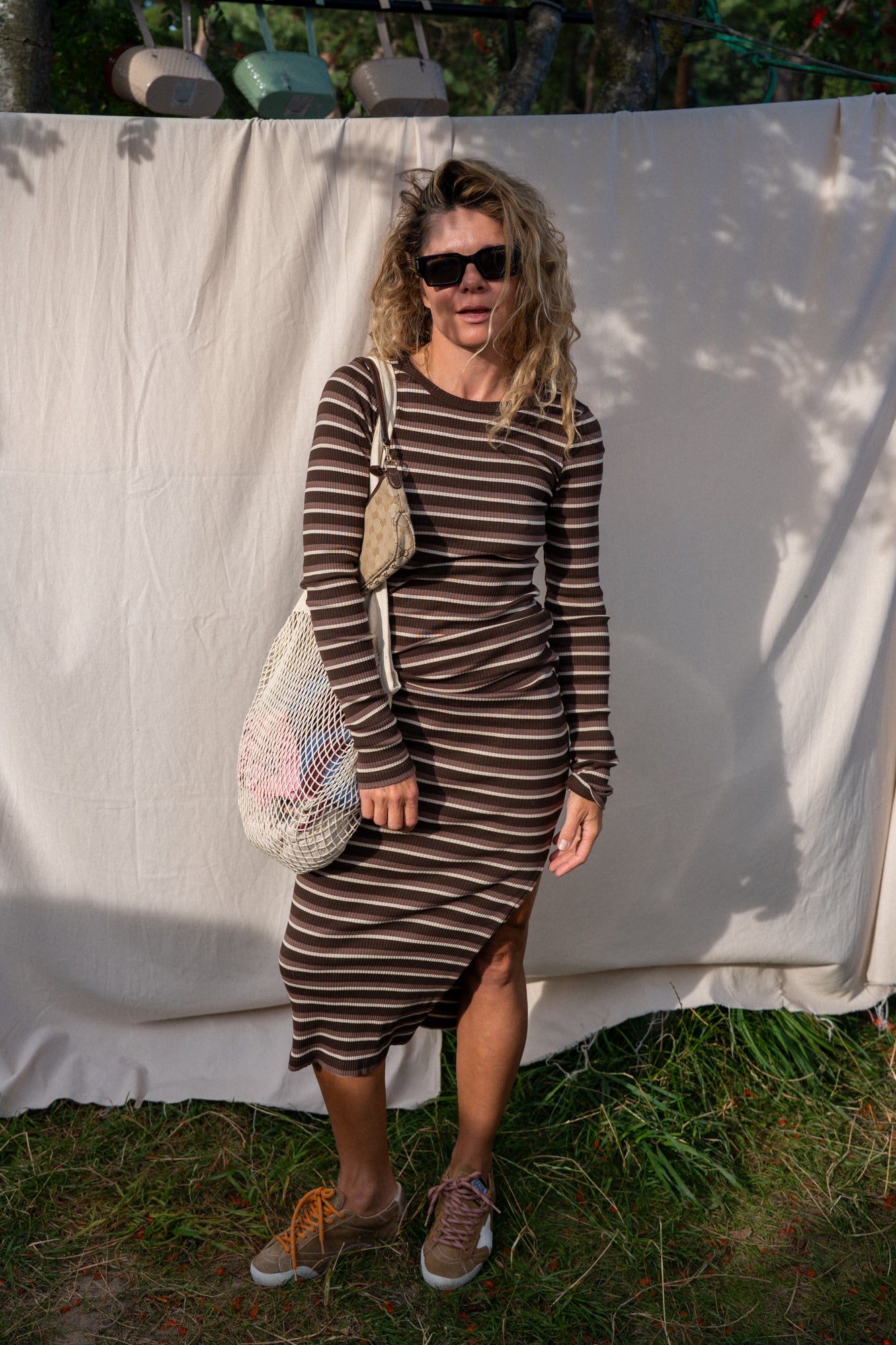 Viktoria Brown Stripes Dress - 18