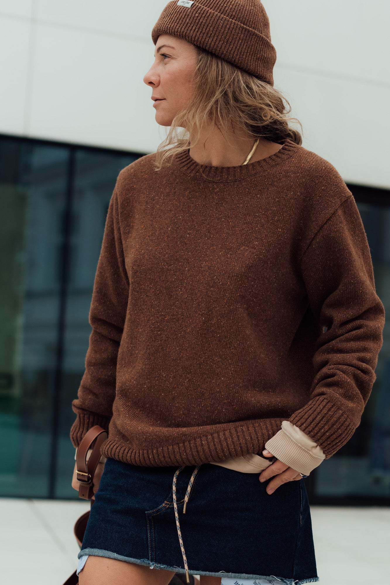 Sweter University Brown