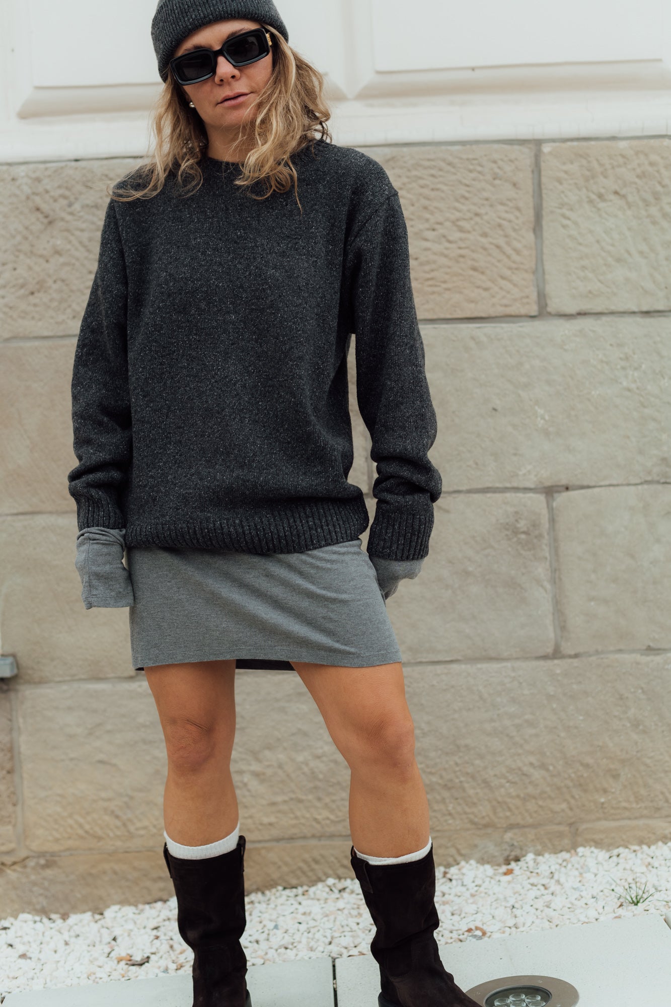 Sweter University Gray