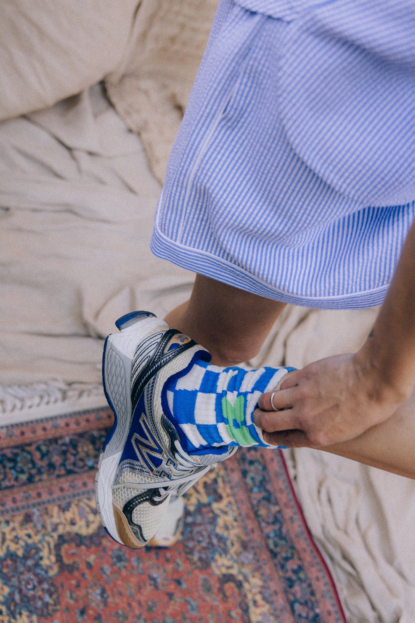 Manuel Blue Stripes x Qlauditta Shorts