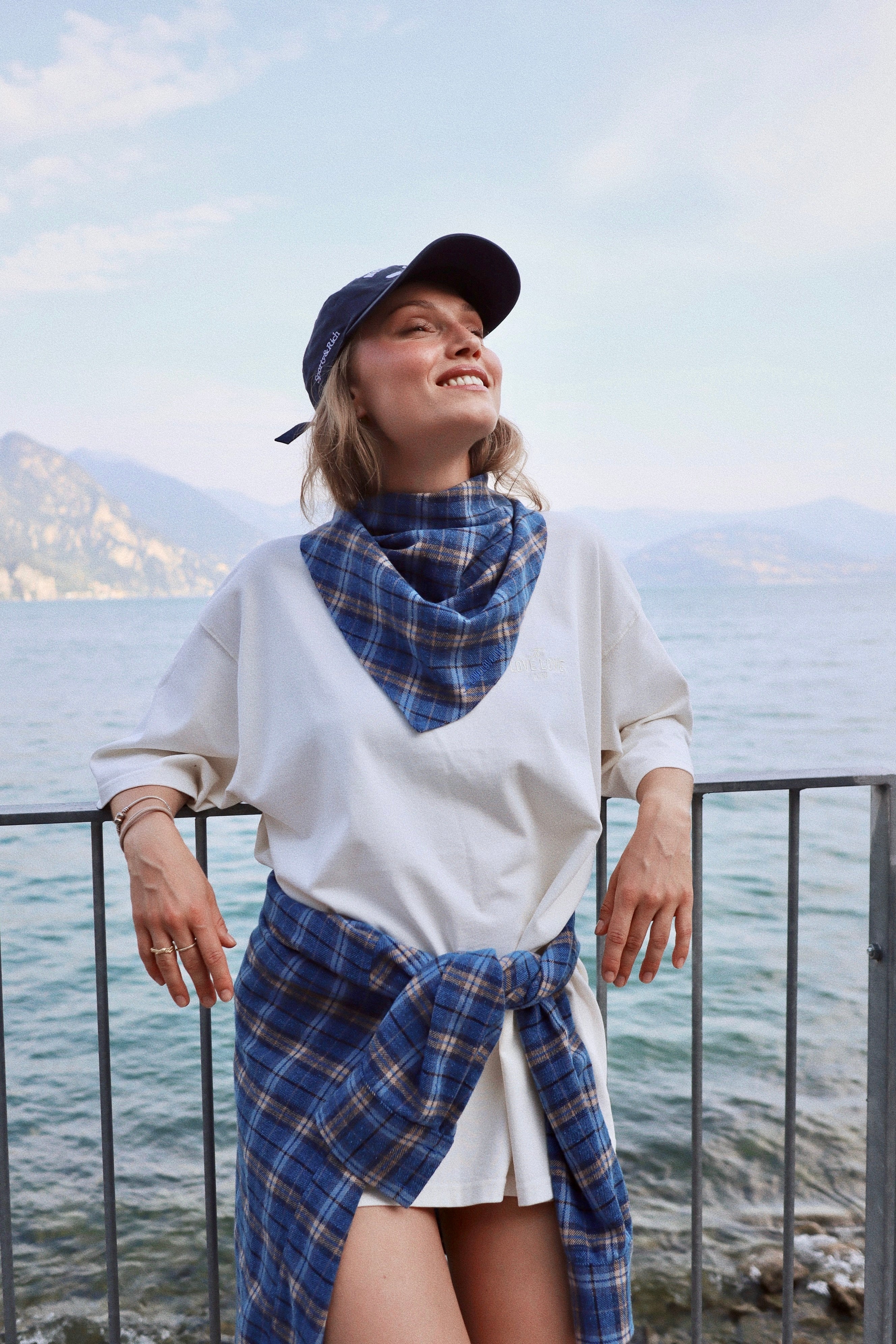 Schal Tamo Blue & Beige Plaid - 4