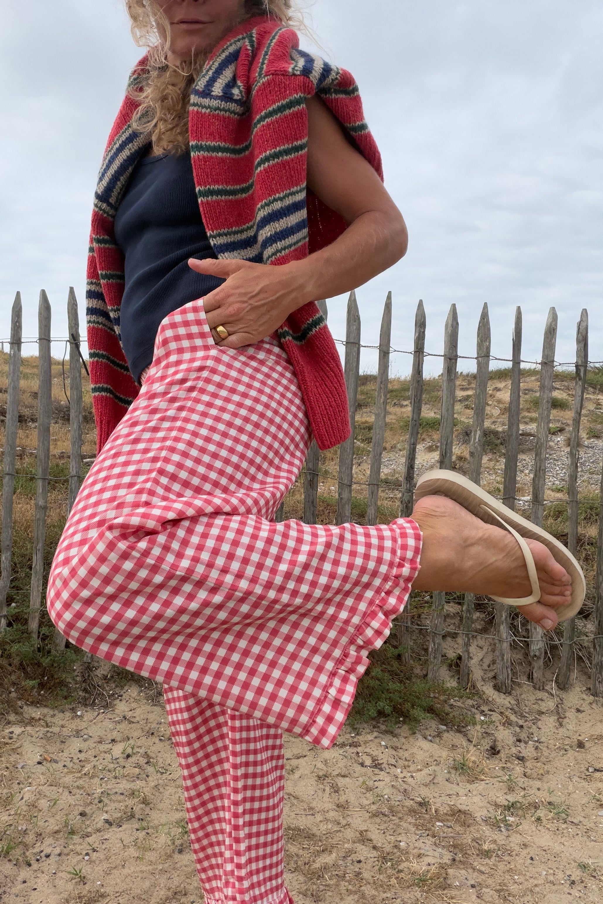 Spodnie Capri Red Plaid - 4