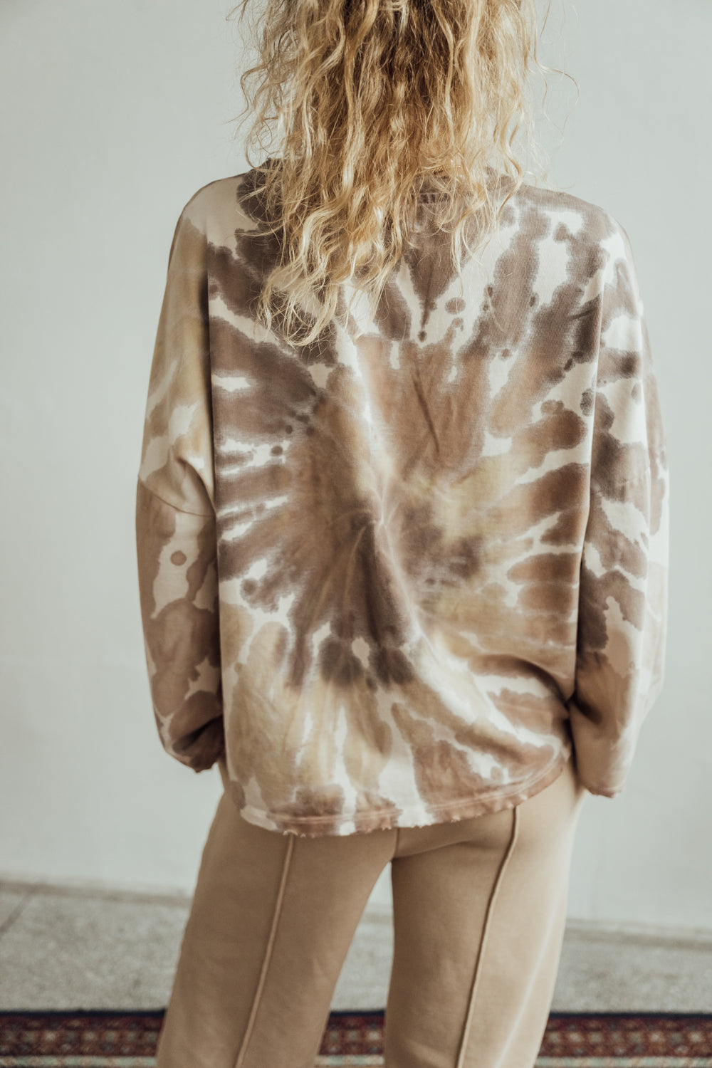 Longsleeve Toledo Brown Tie Dye Heavy