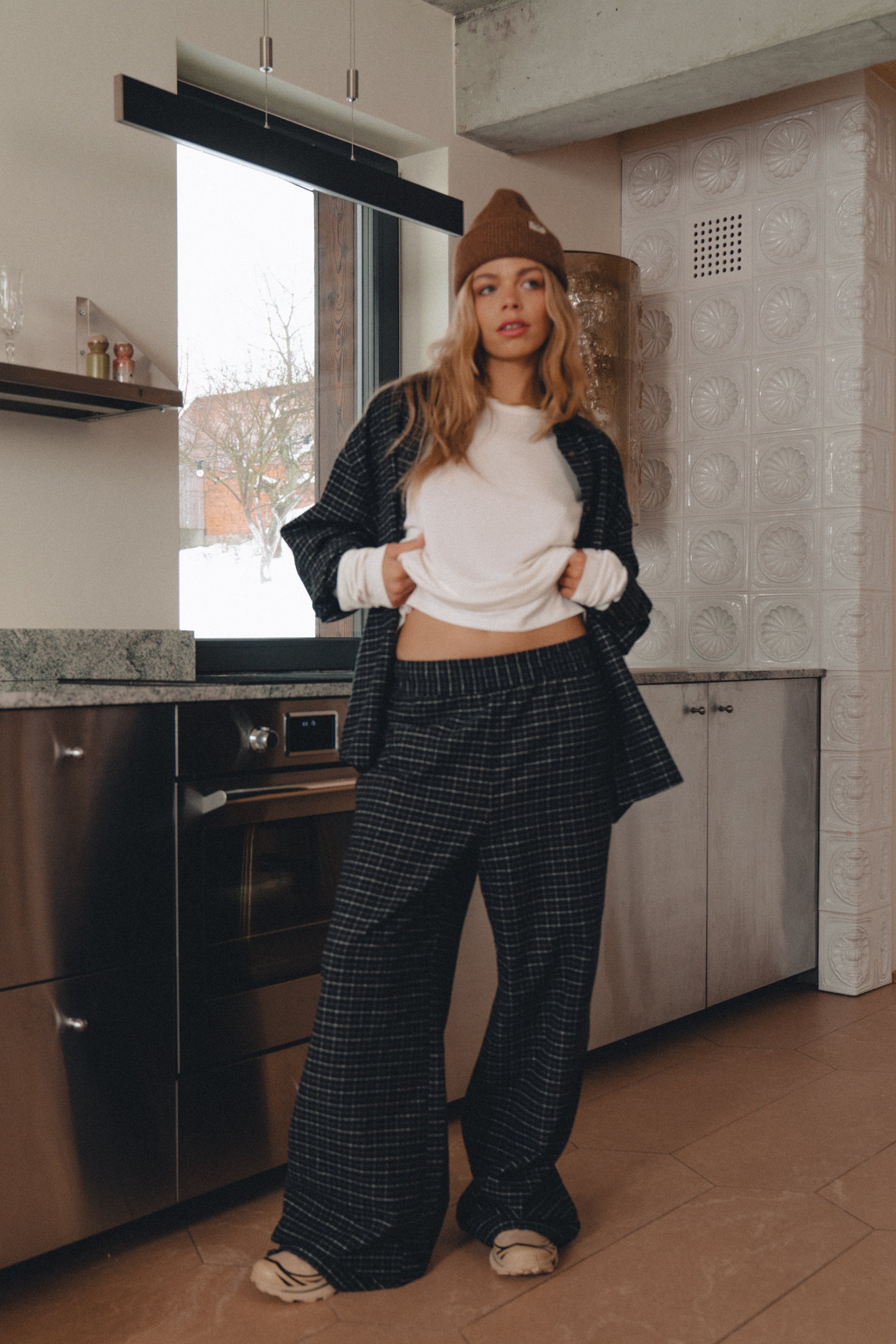 Spodnie Uppsala Black Plaid - 12