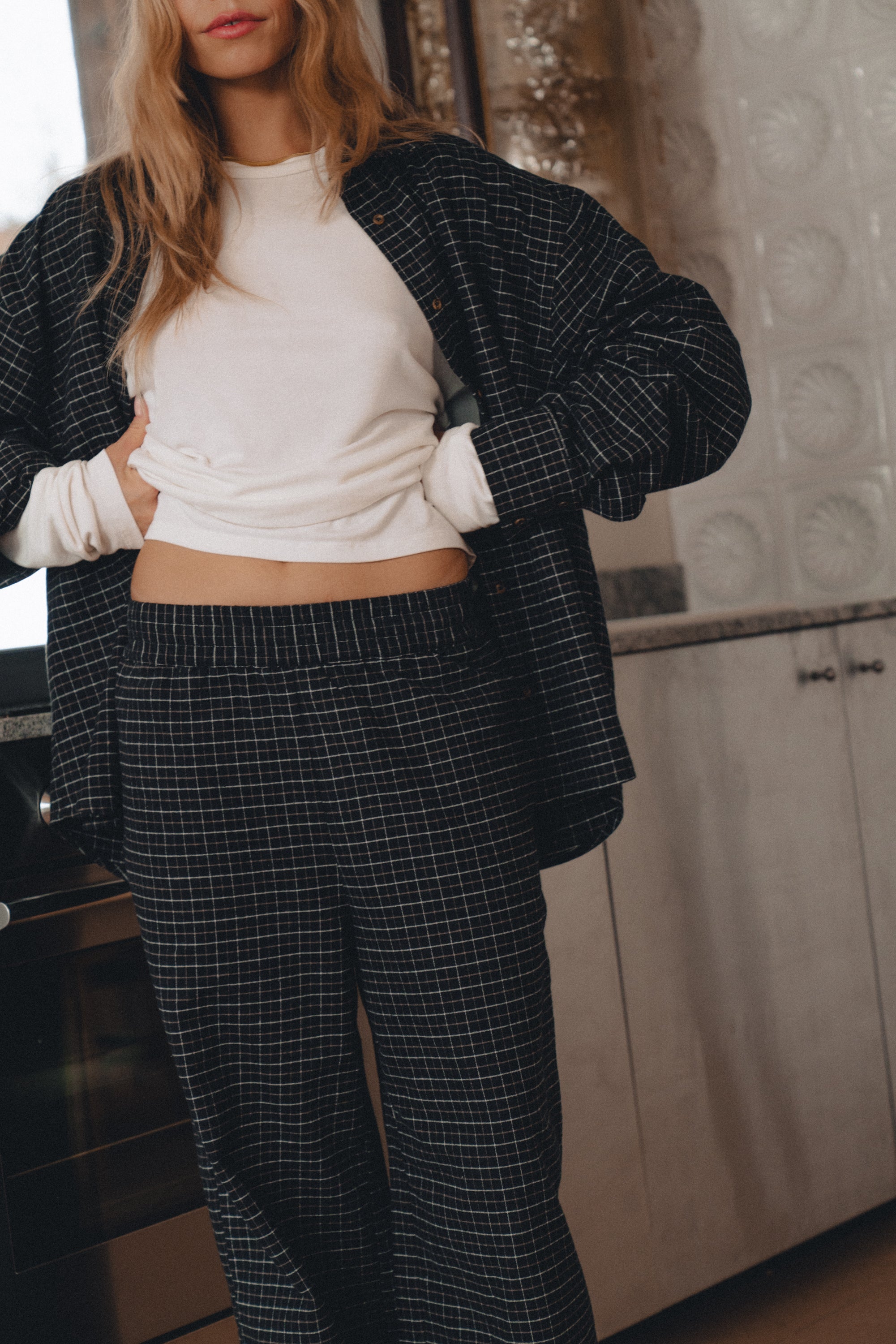 Spodnie Uppsala Black Plaid - 11