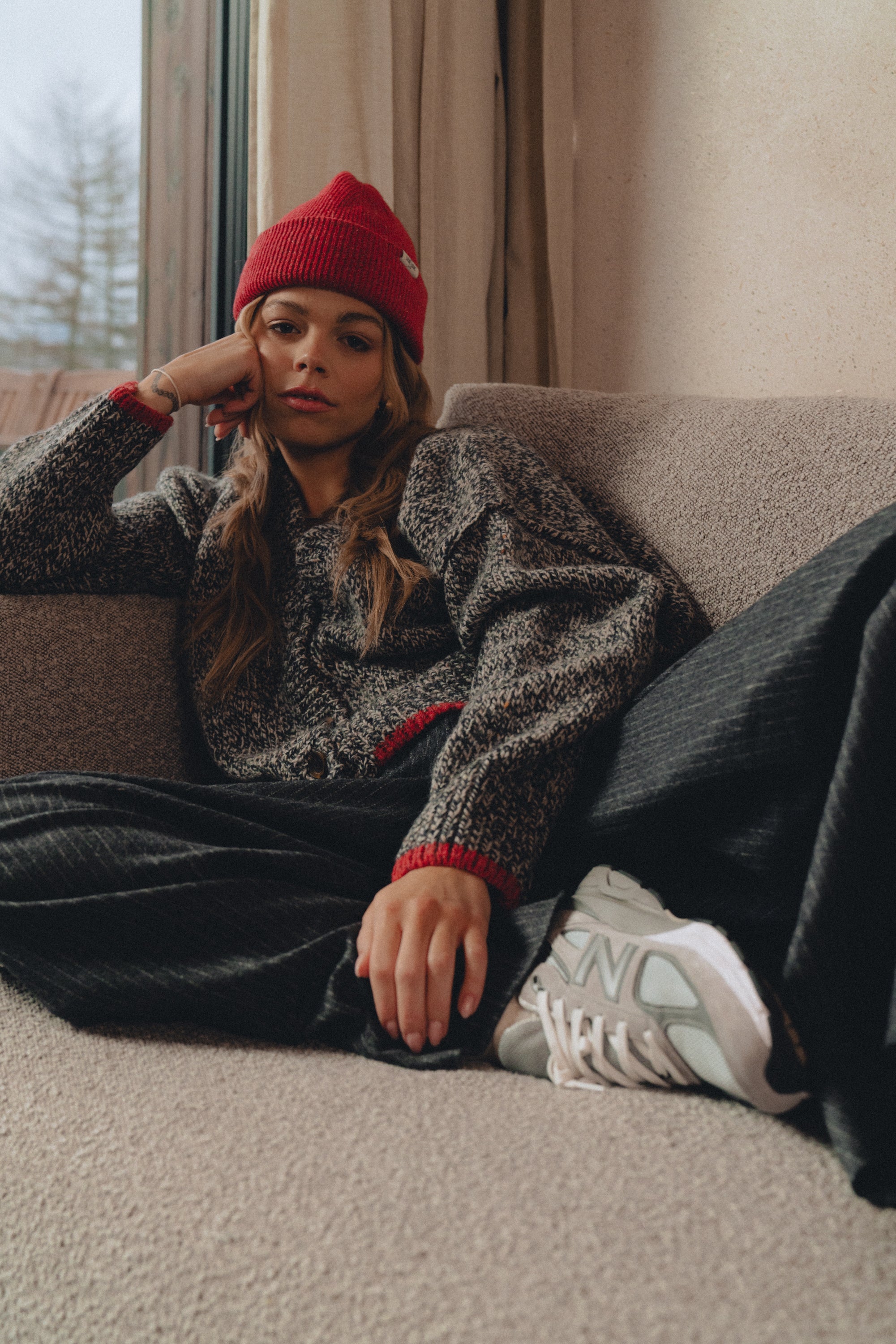 Sweter Como BL/Ecru Melange + Red - 3
