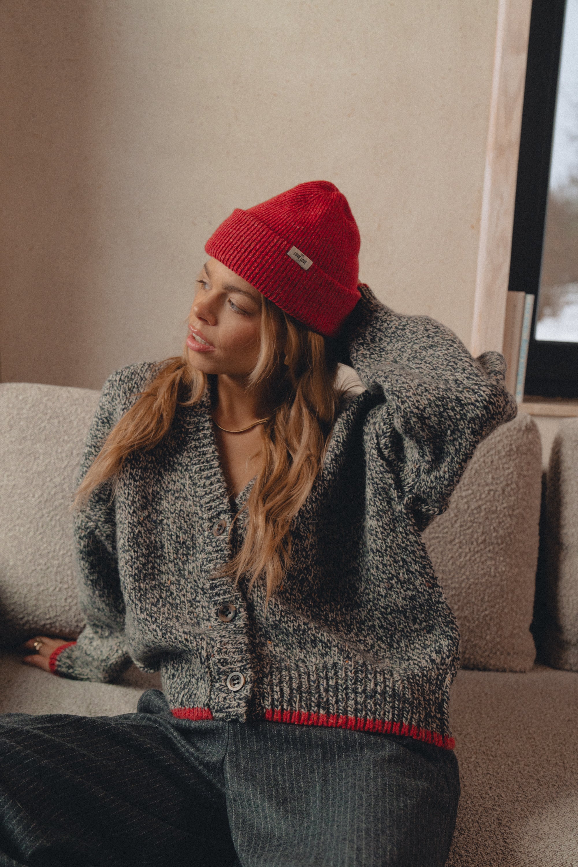 Sweter Como BL/Ecru Melange + Red - 4