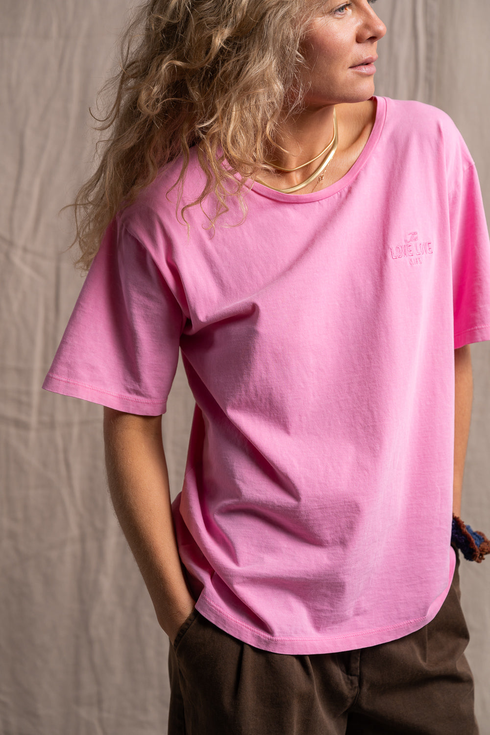 T-shirt Tan Candy Pink