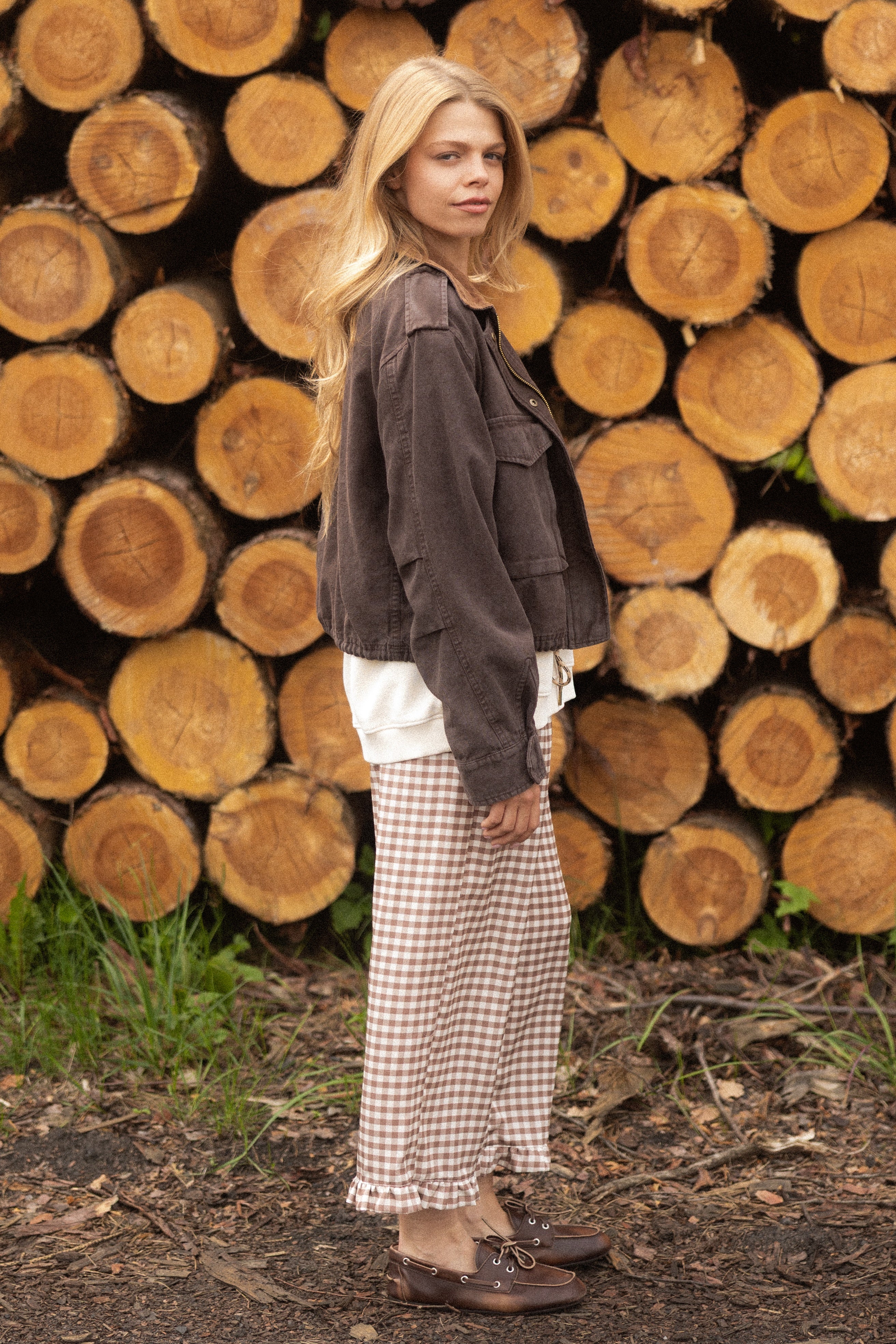 Spodnie Capri Brown Plaid - 3