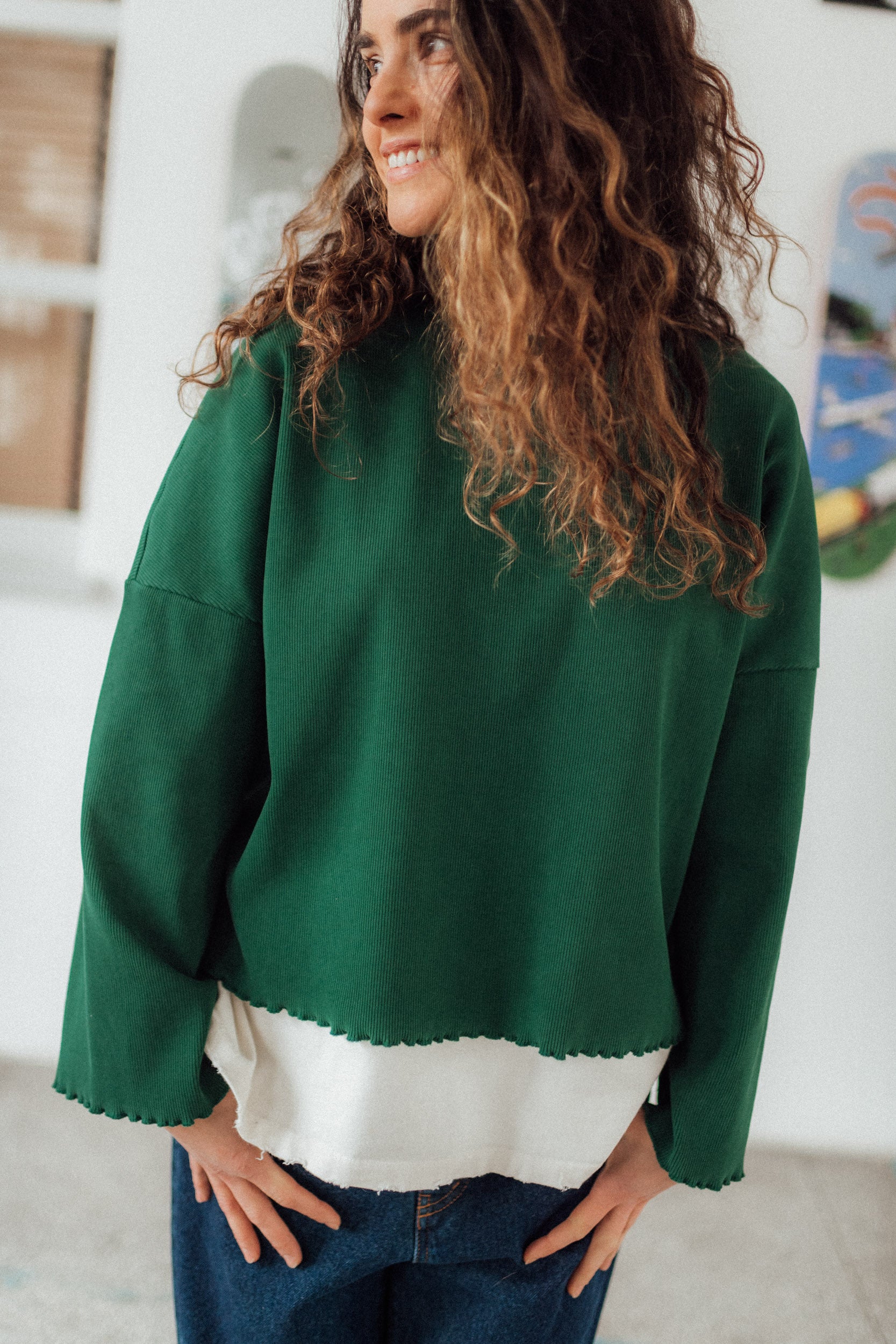 Longsleeve Toledo Frill Dark Green