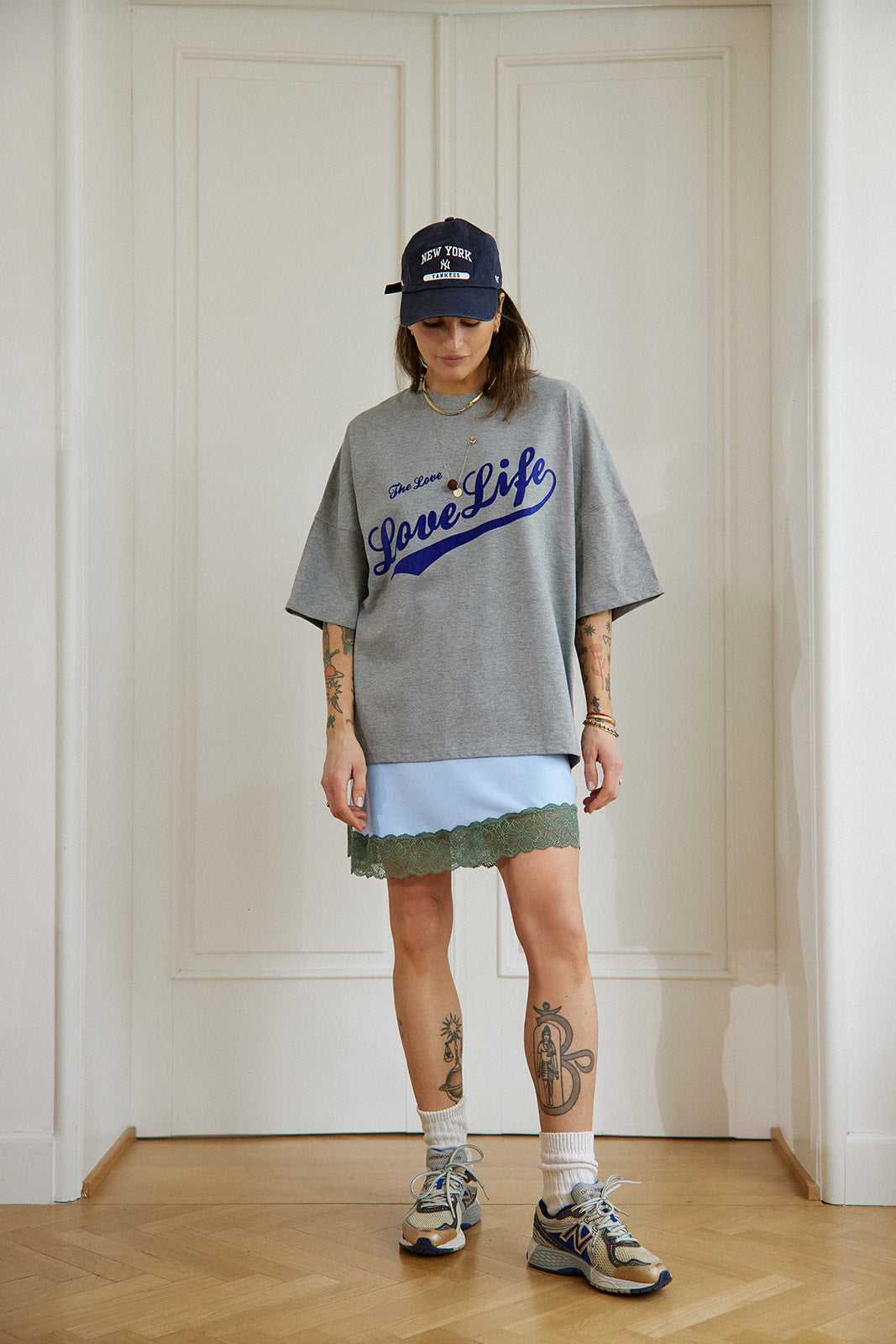 T-shirt West Gray Melange Baseball
