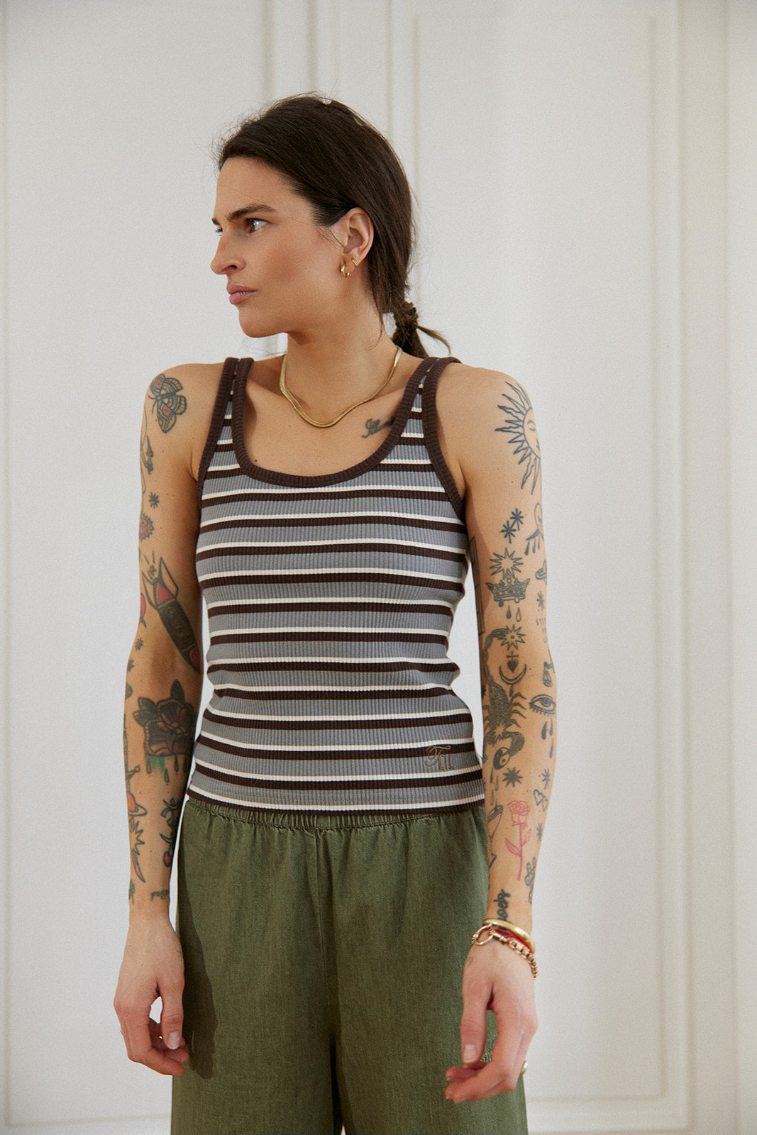 Top Apulia Gray Stripes