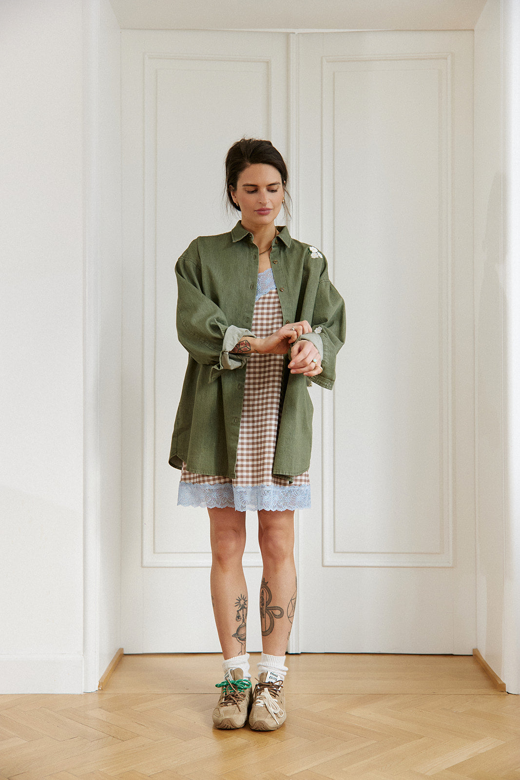 Sukienka Kim Brown Plaid - 5