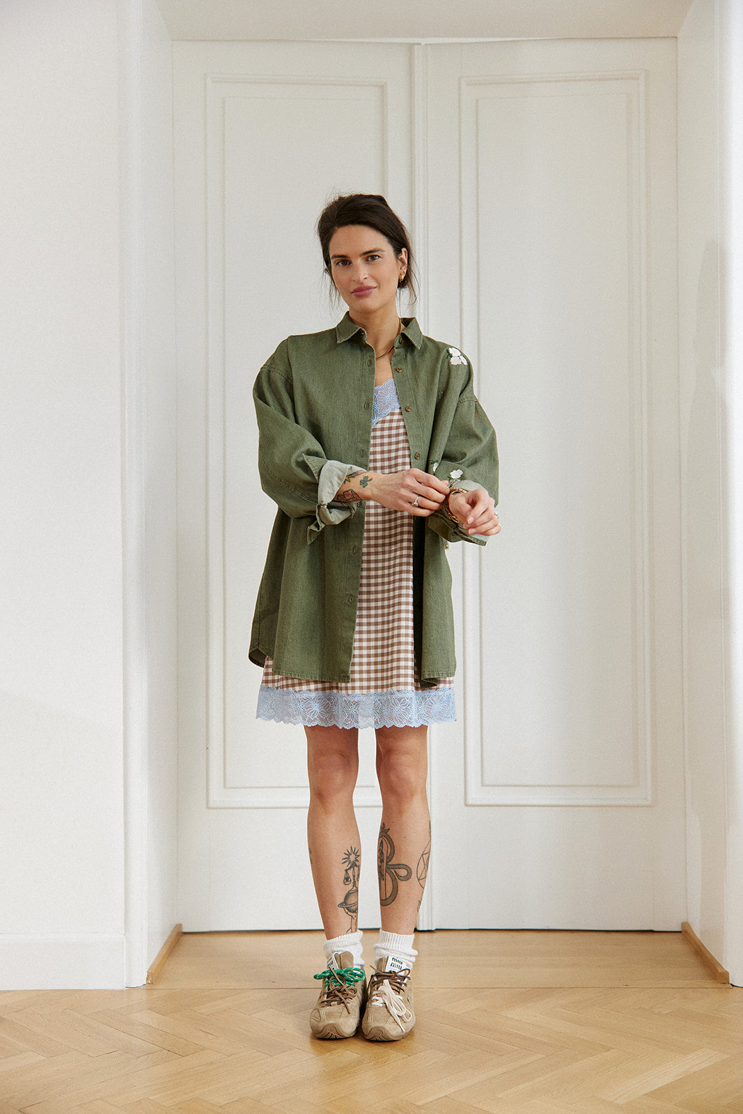 Sukienka Kim Brown Plaid - 6