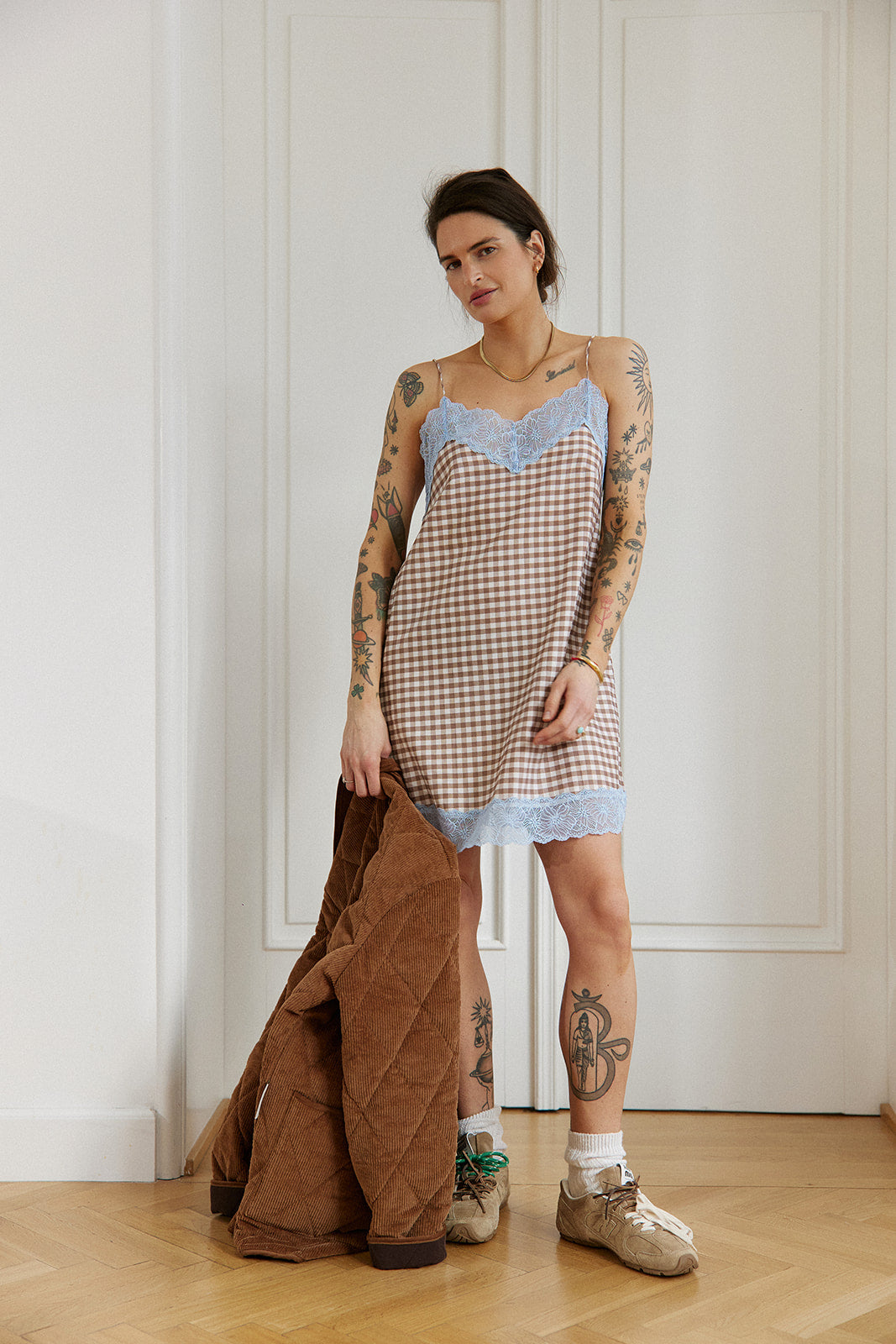 Sukienka Kim Brown Plaid - 12