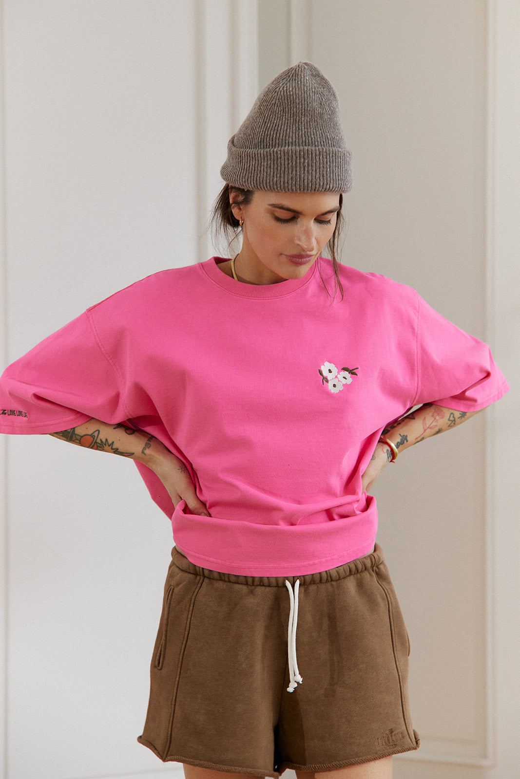 T-shirt Bronx Pink & Flowers