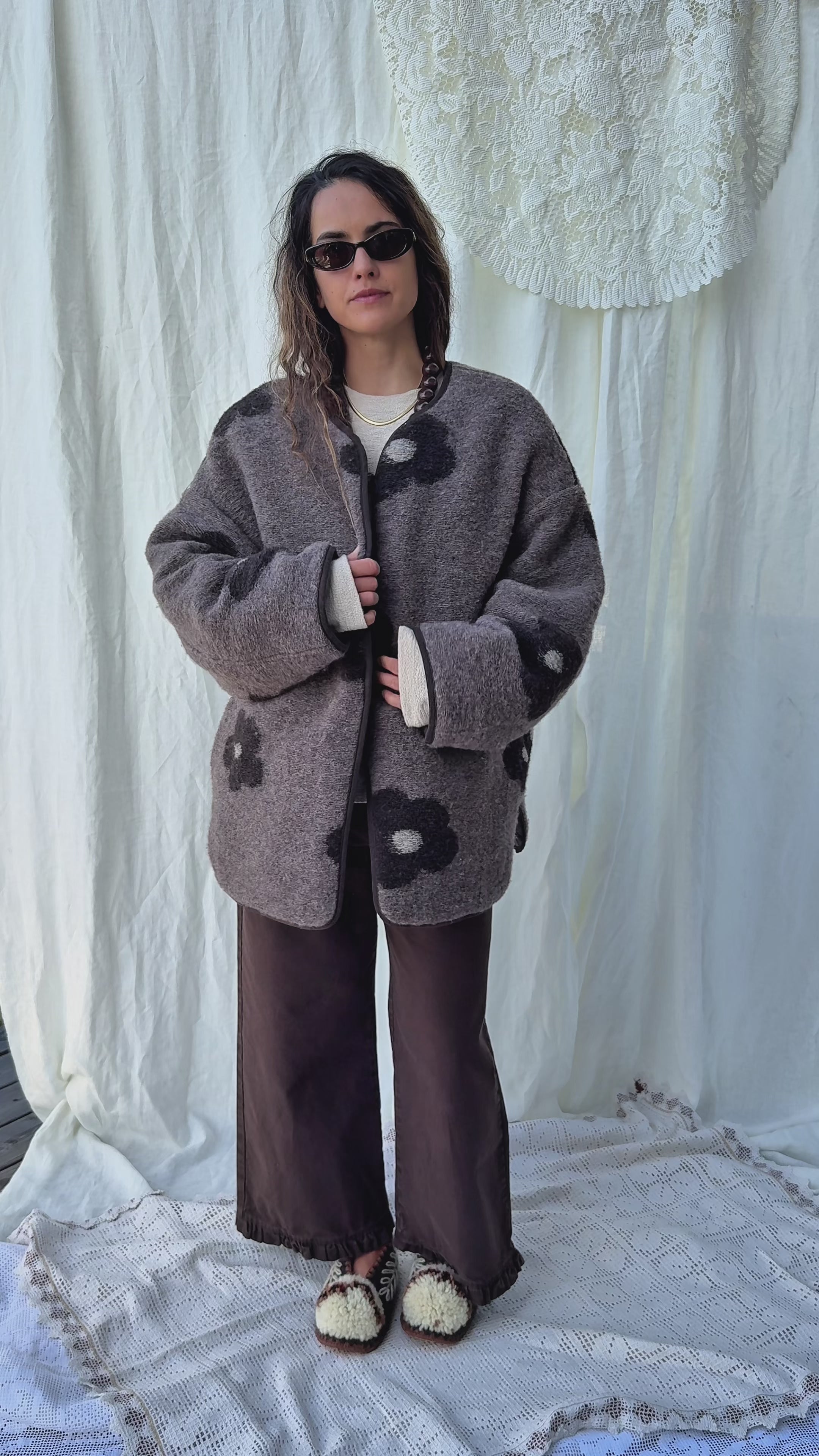 Kurtka Adana Brown Flowers - 16