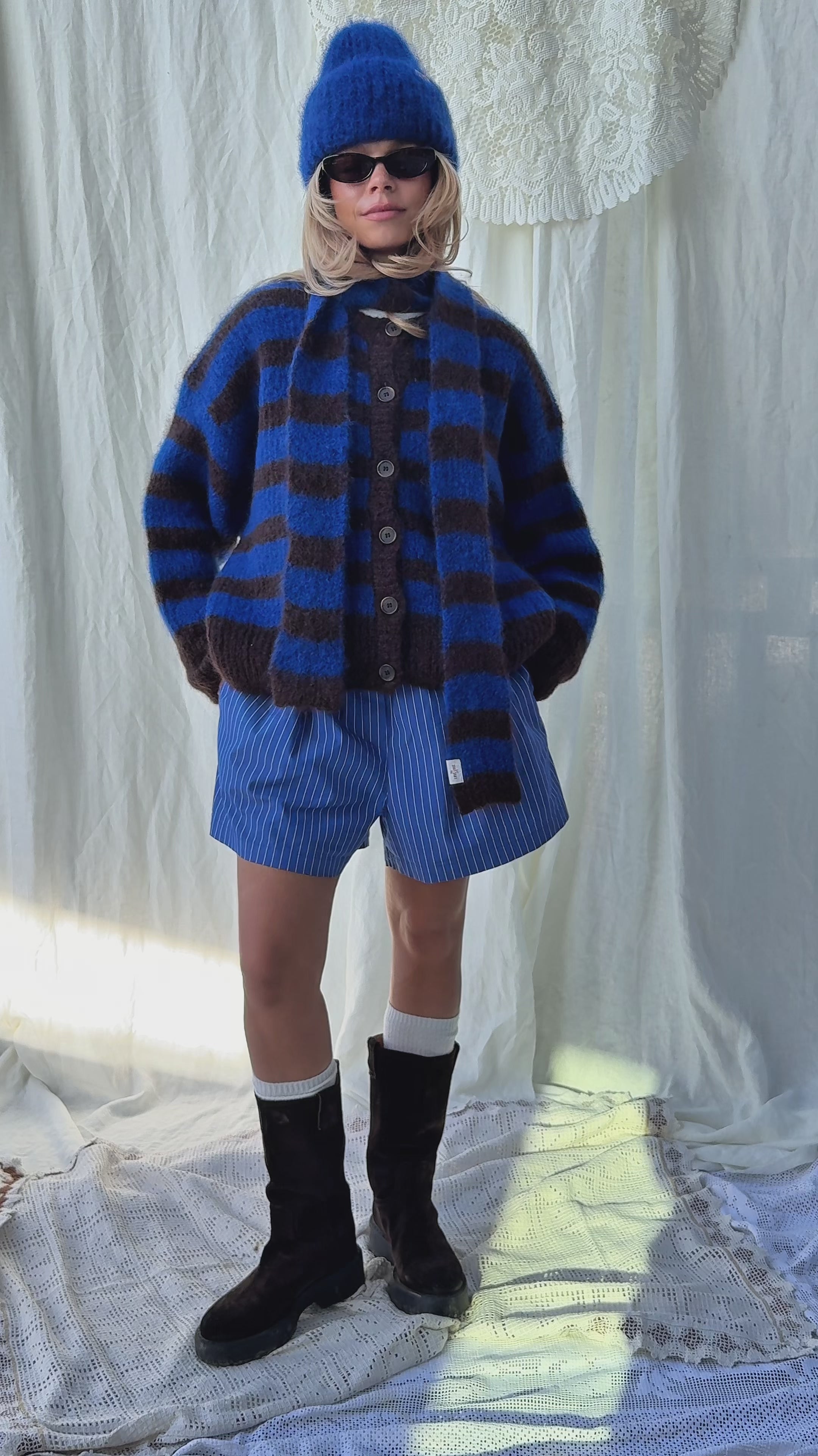 Kardigan Bori Blue & Brown - 5