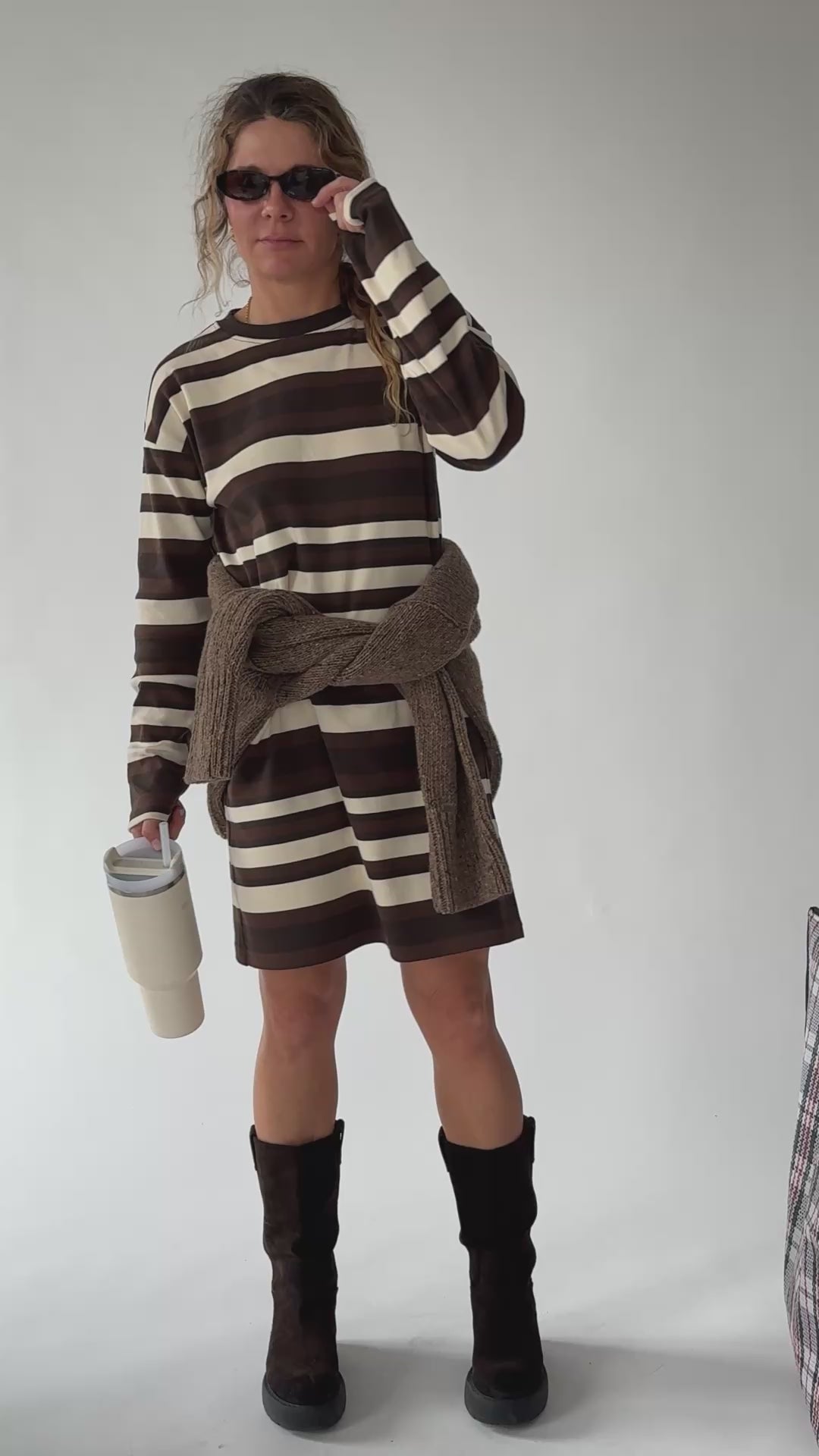 Nuno Brown Stripes Dress - 3