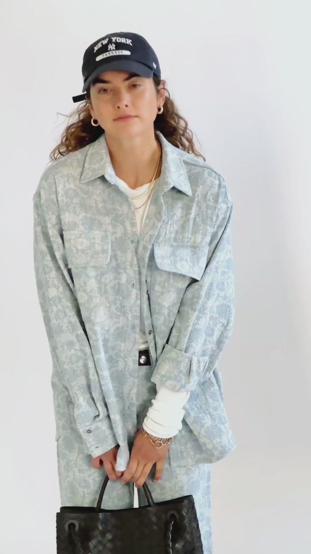 Spodnie Sofia Blue Jacquard - 4