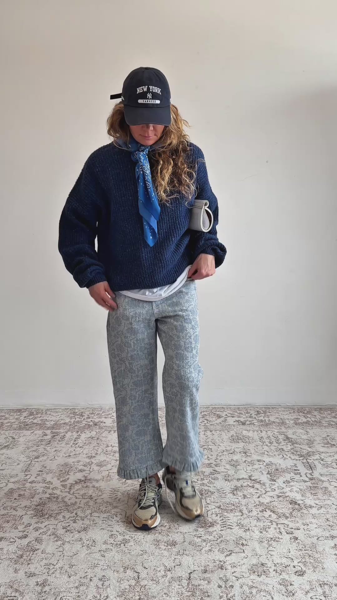 Spodnie Capri Blue Jacquard - 13