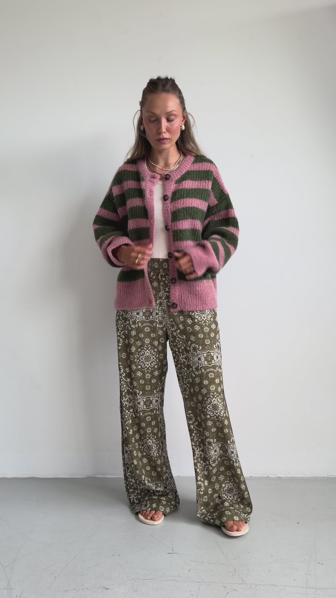 Cardigan Bori Khaki & Pink - 3