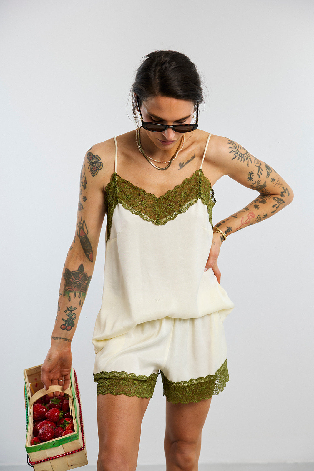 Spodenki Dola Cream/Green - 6