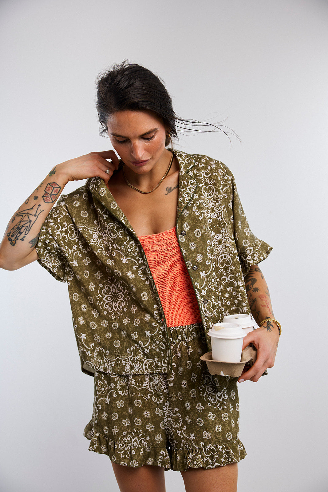 Koszula Frill Paisley Olive - 14