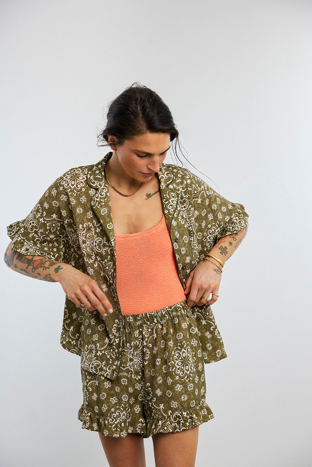 Shorts Bey Paisley Olive - 15