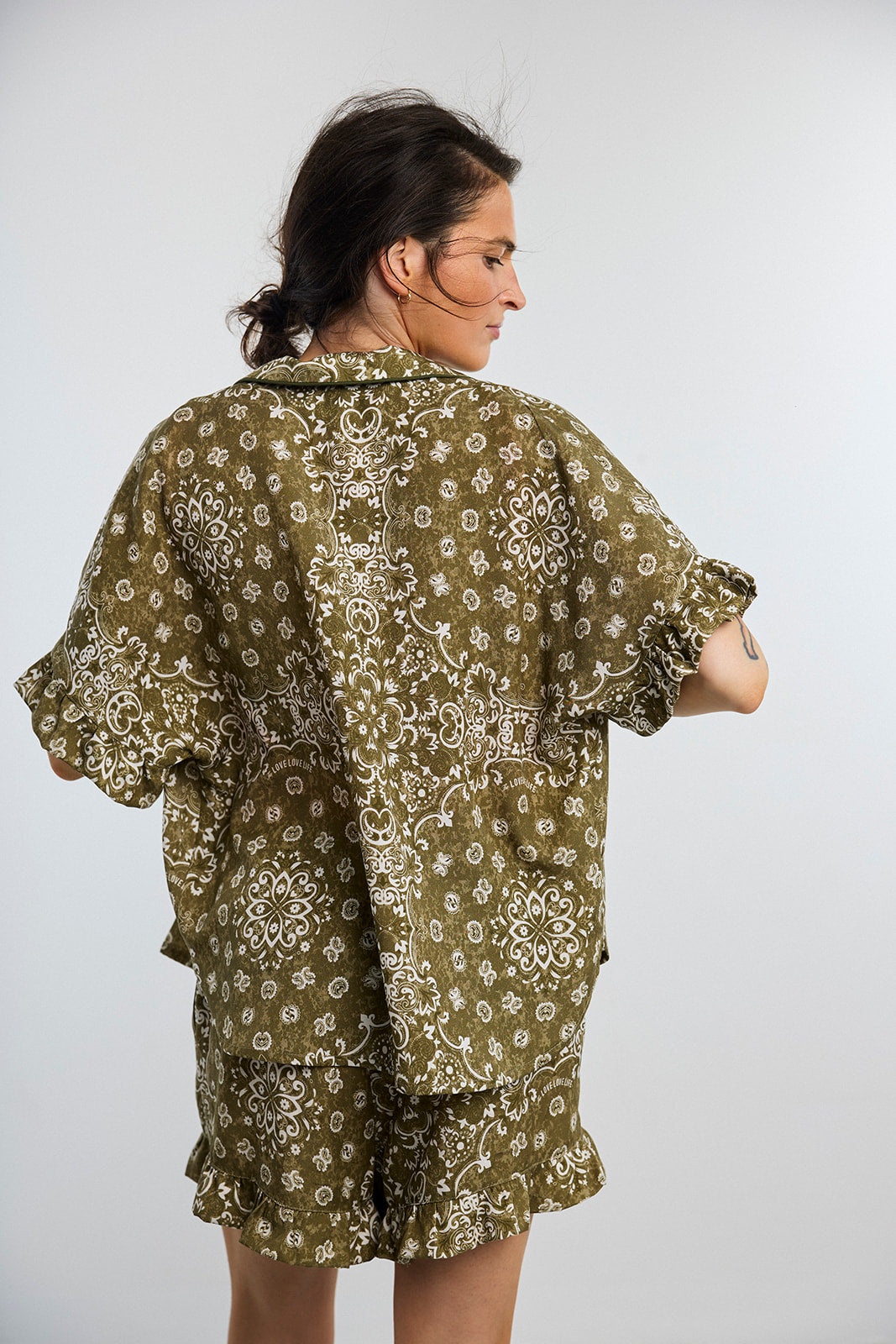Hemd Frill Paisley Olive