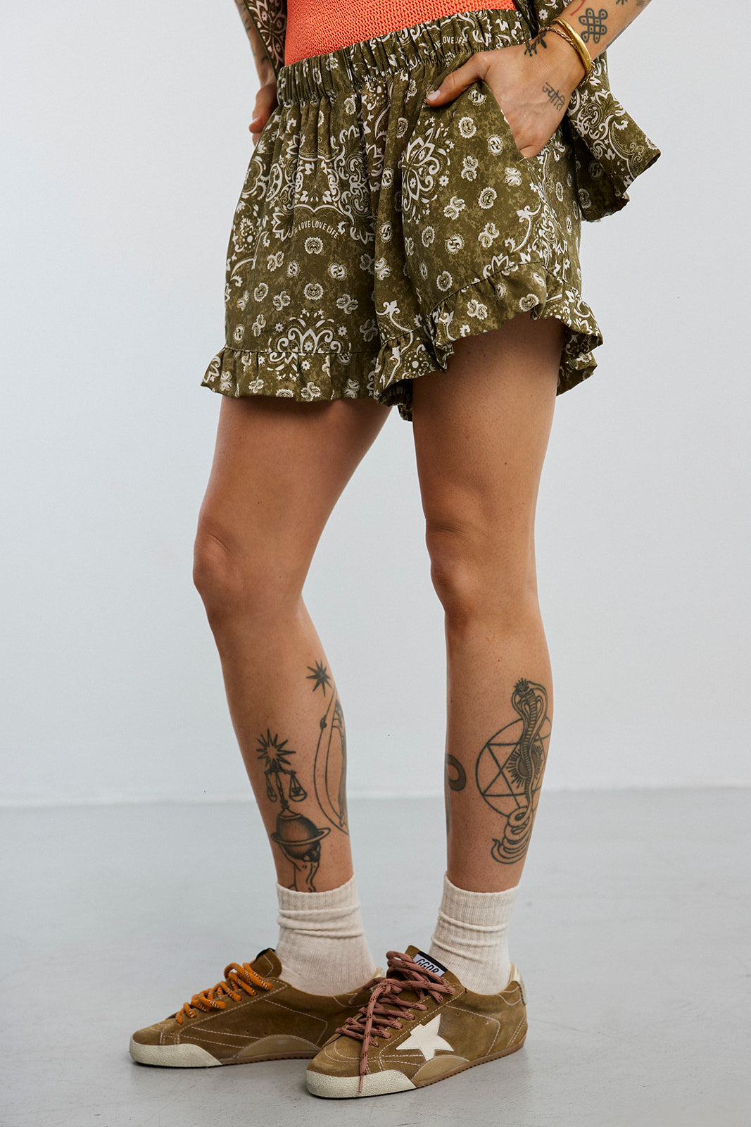 Shorts Bey Paisley Olive - 18