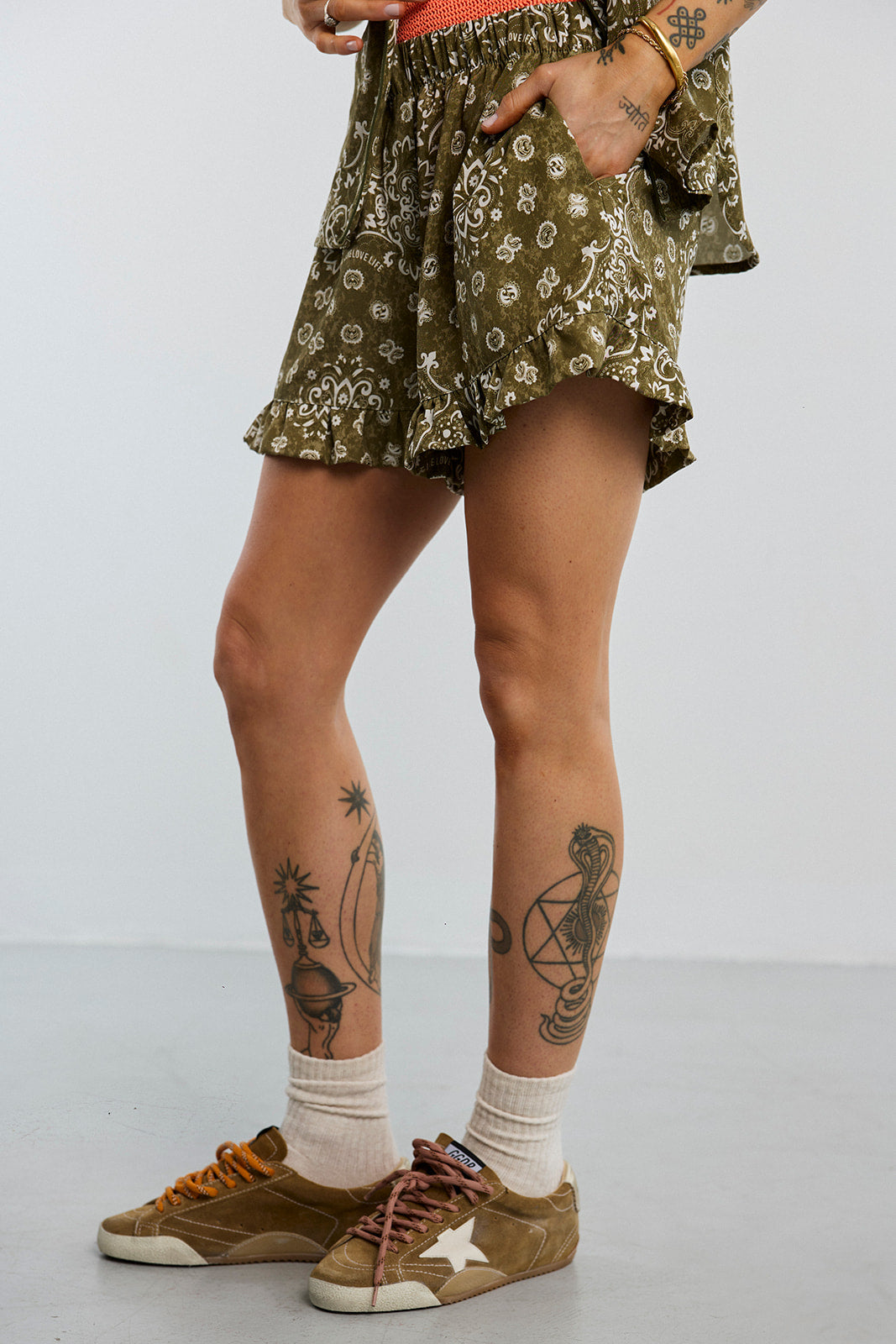 Shorts Bey Paisley Olive - 19