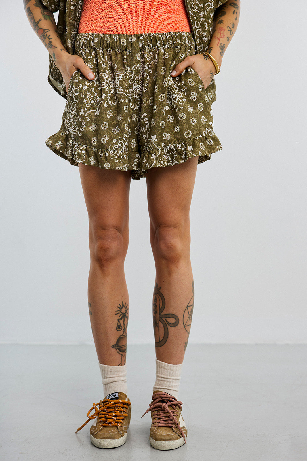 Shorts Bey Paisley Olive - 20