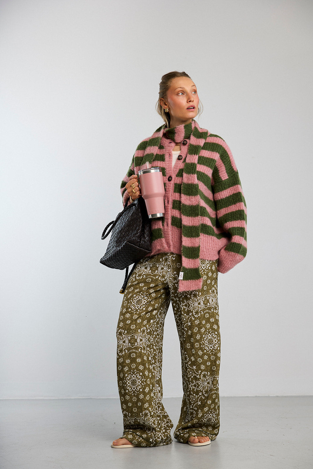Szalik Lago Khaki & Pink - 5