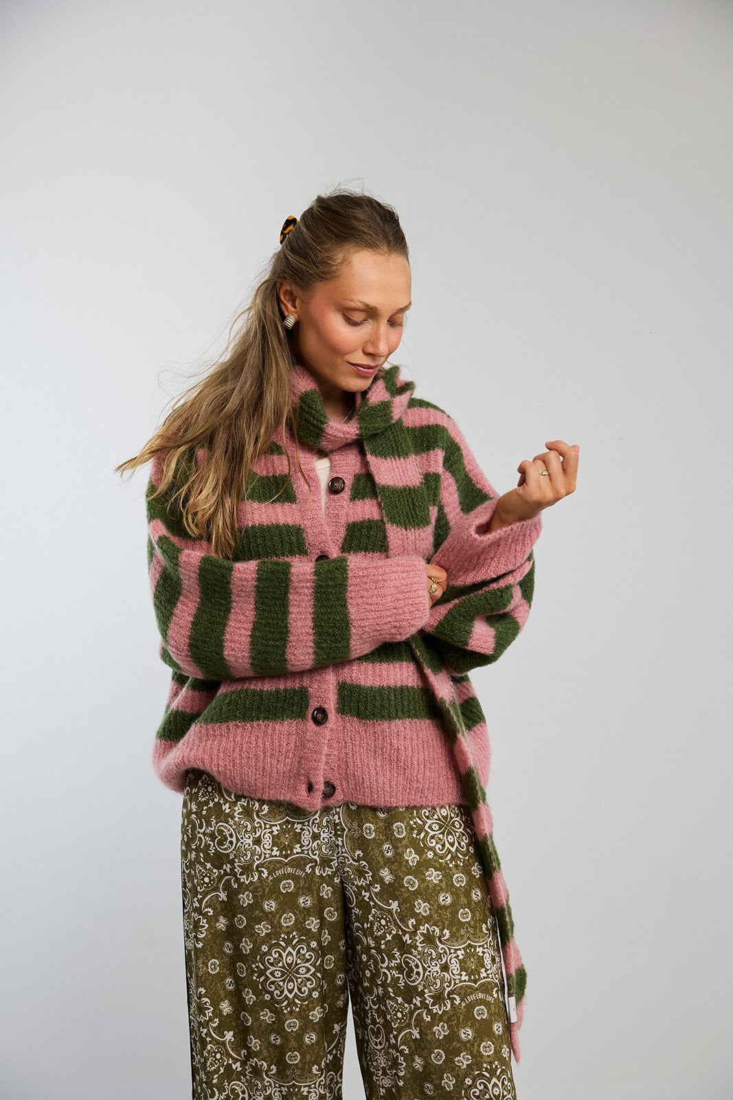 Cardigan Bori Khaki & Pink - 10