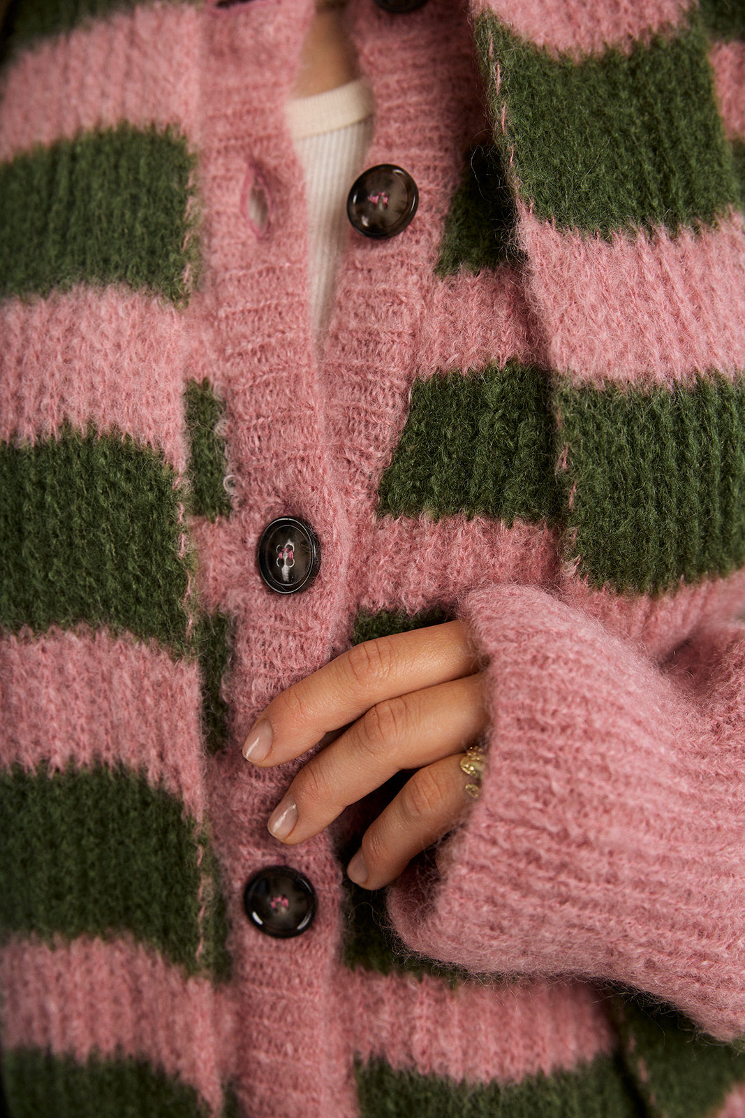 Cardigan Bori Khaki & Pink - 13