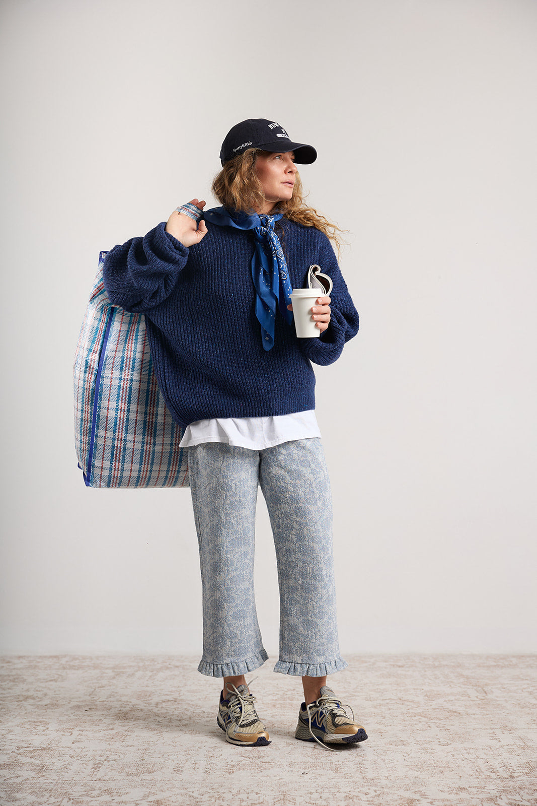 Spodnie Capri Blue Jacquard - 12