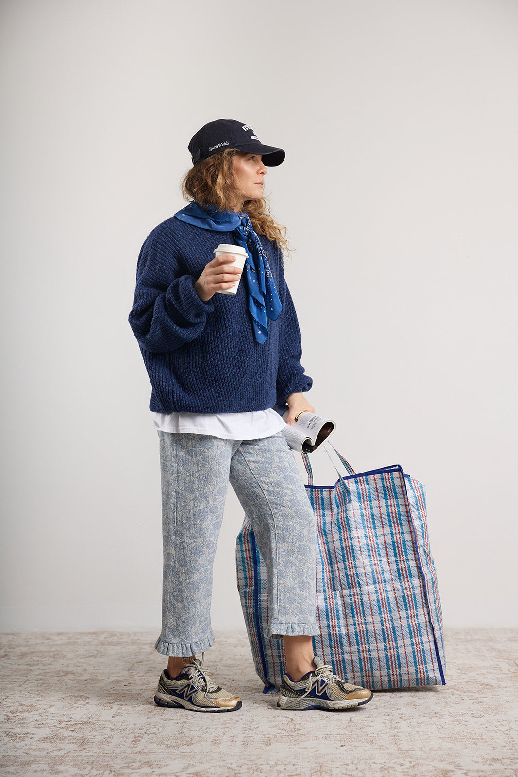 Spodnie Capri Blue Jacquard - 10