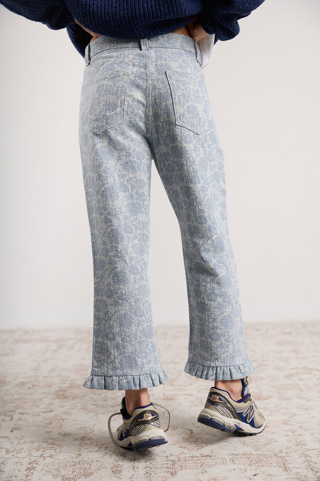 Spodnie Capri Blue Jacquard - 8